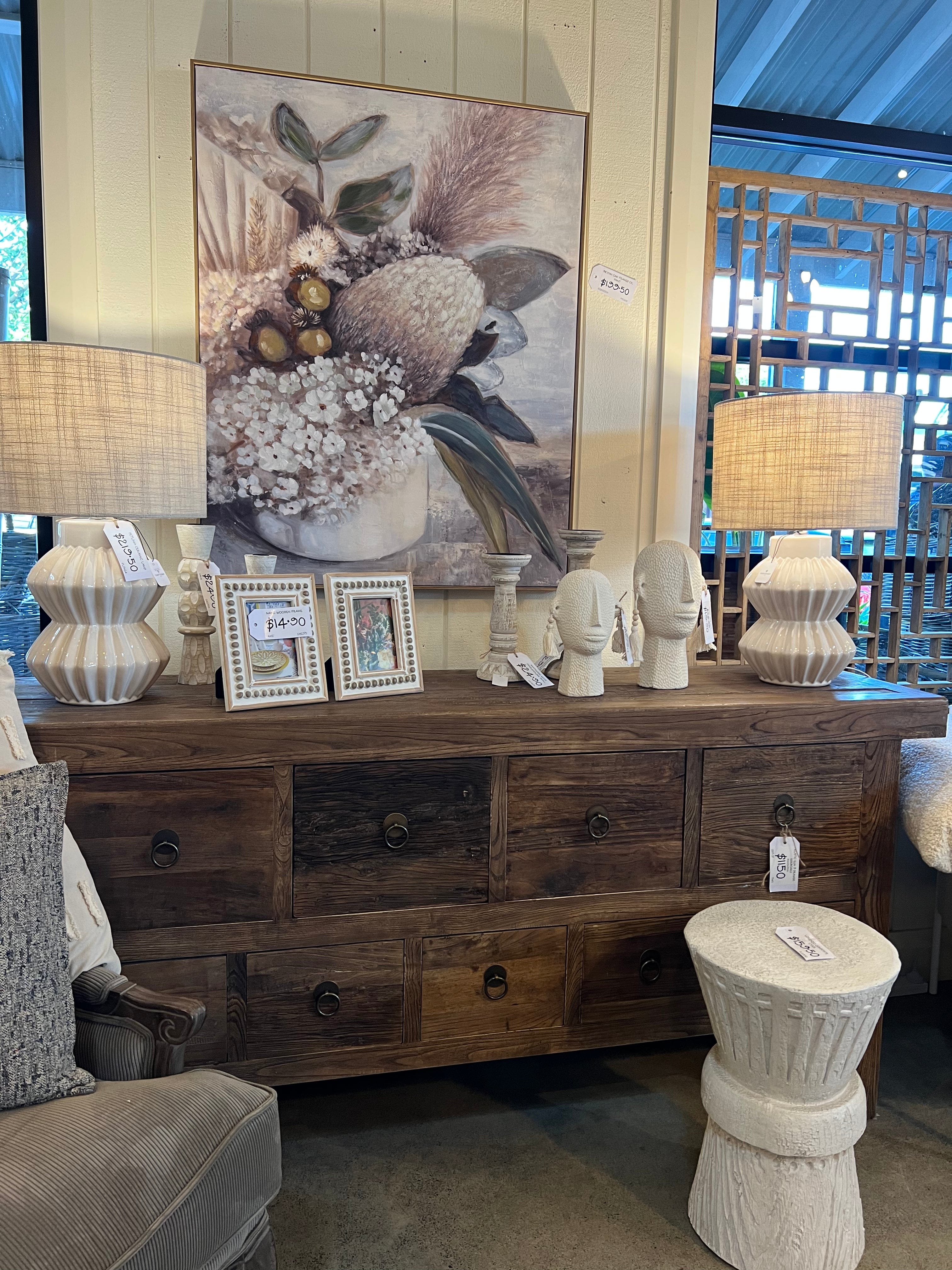 Haven and space furniture Old Elm Rustic Table w/ Drawers