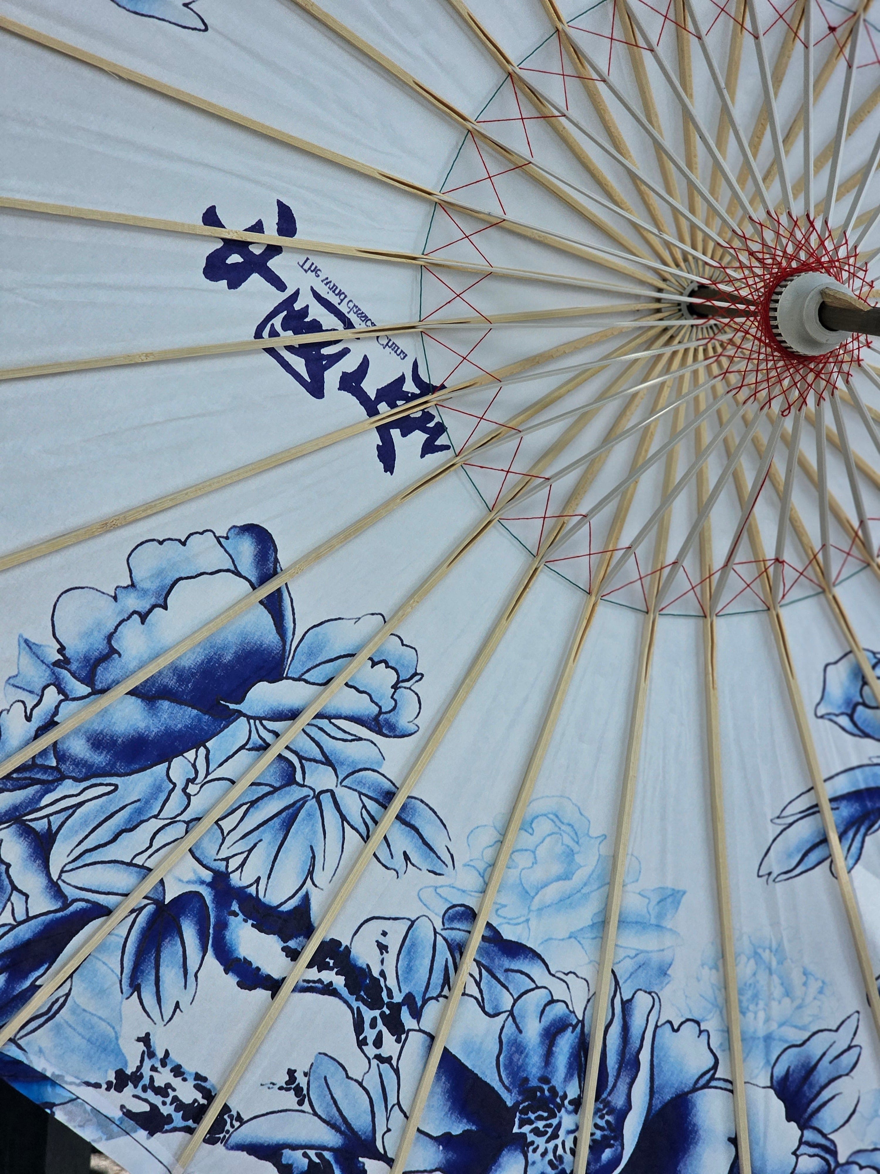 Haven & Space Berry ACCESSORIES 100CM / Blue Floral Paper Parasol
