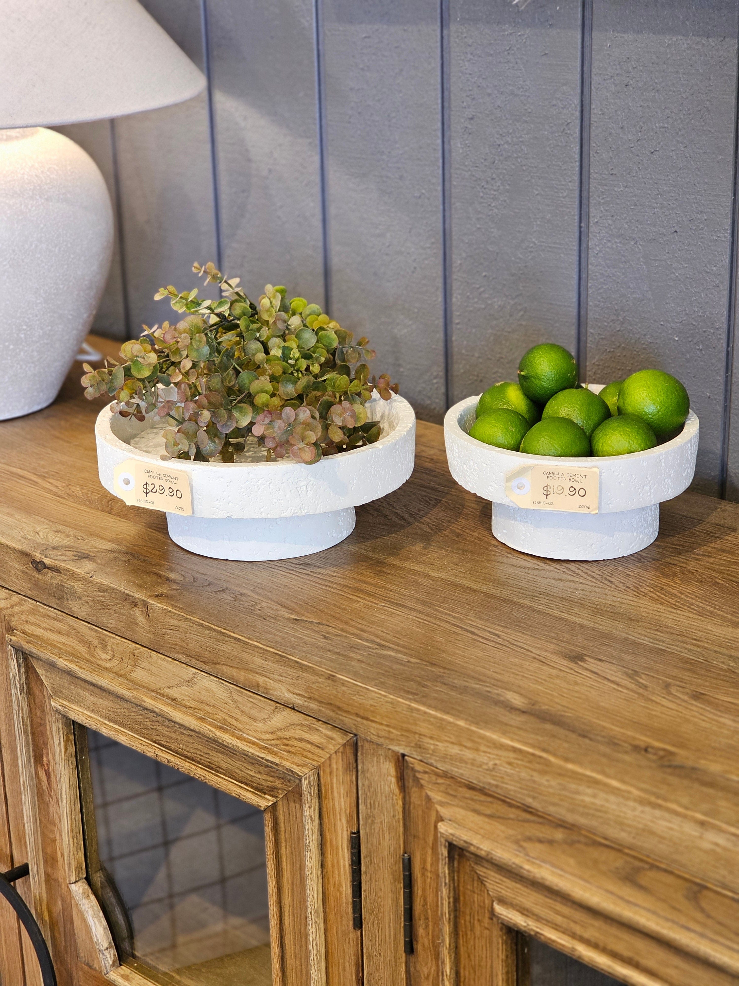 Haven & Space Berry ACCESSORIES Camilla Cement Footed Bowl