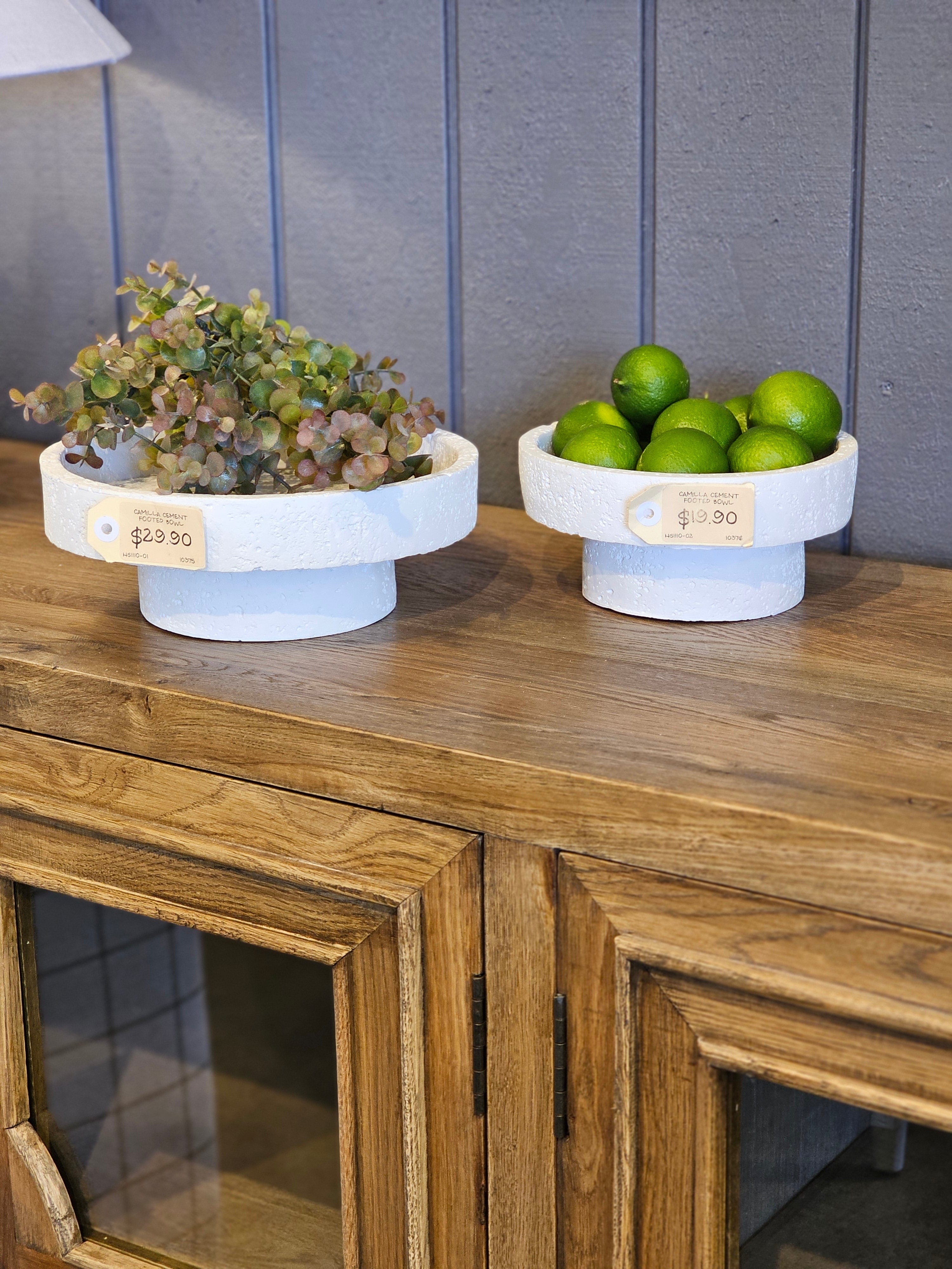 Haven & Space Berry ACCESSORIES Camilla Cement Footed Bowl