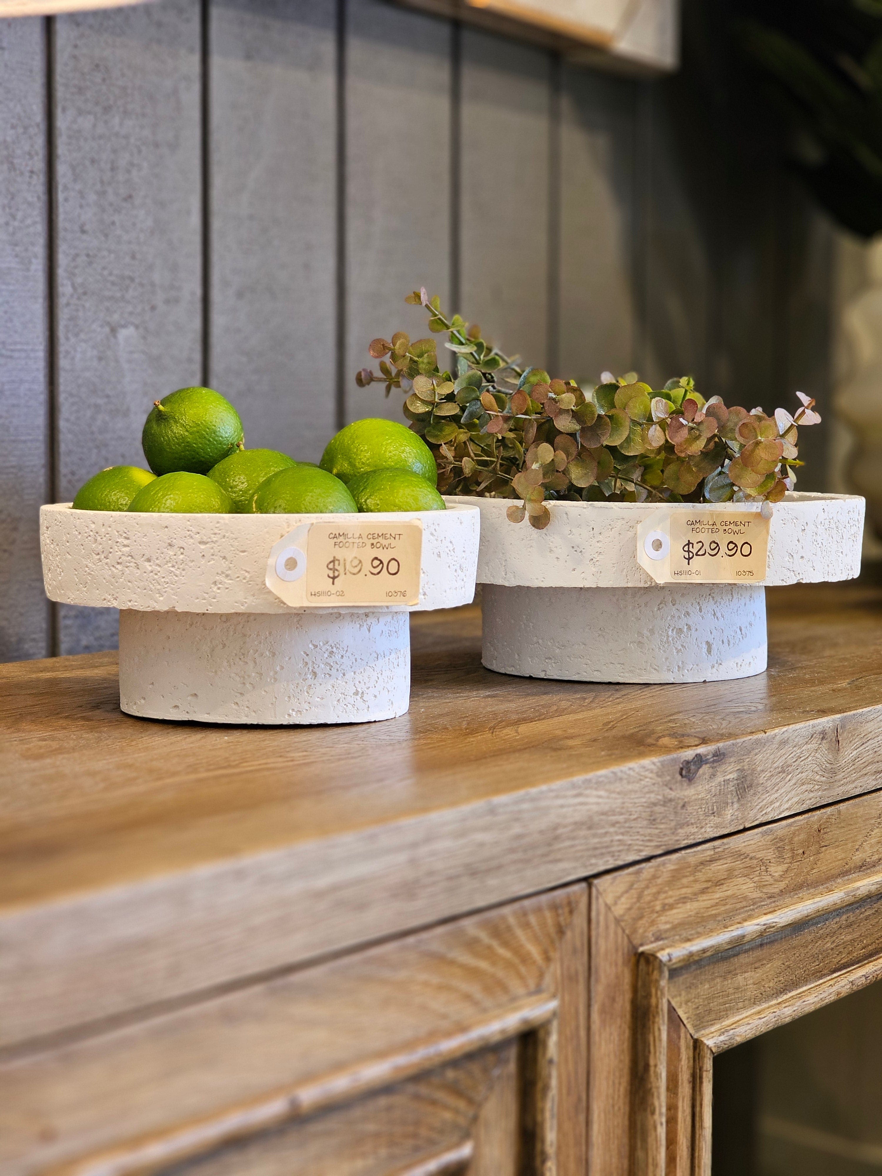 Haven & Space Berry ACCESSORIES Camilla Cement Footed Bowl