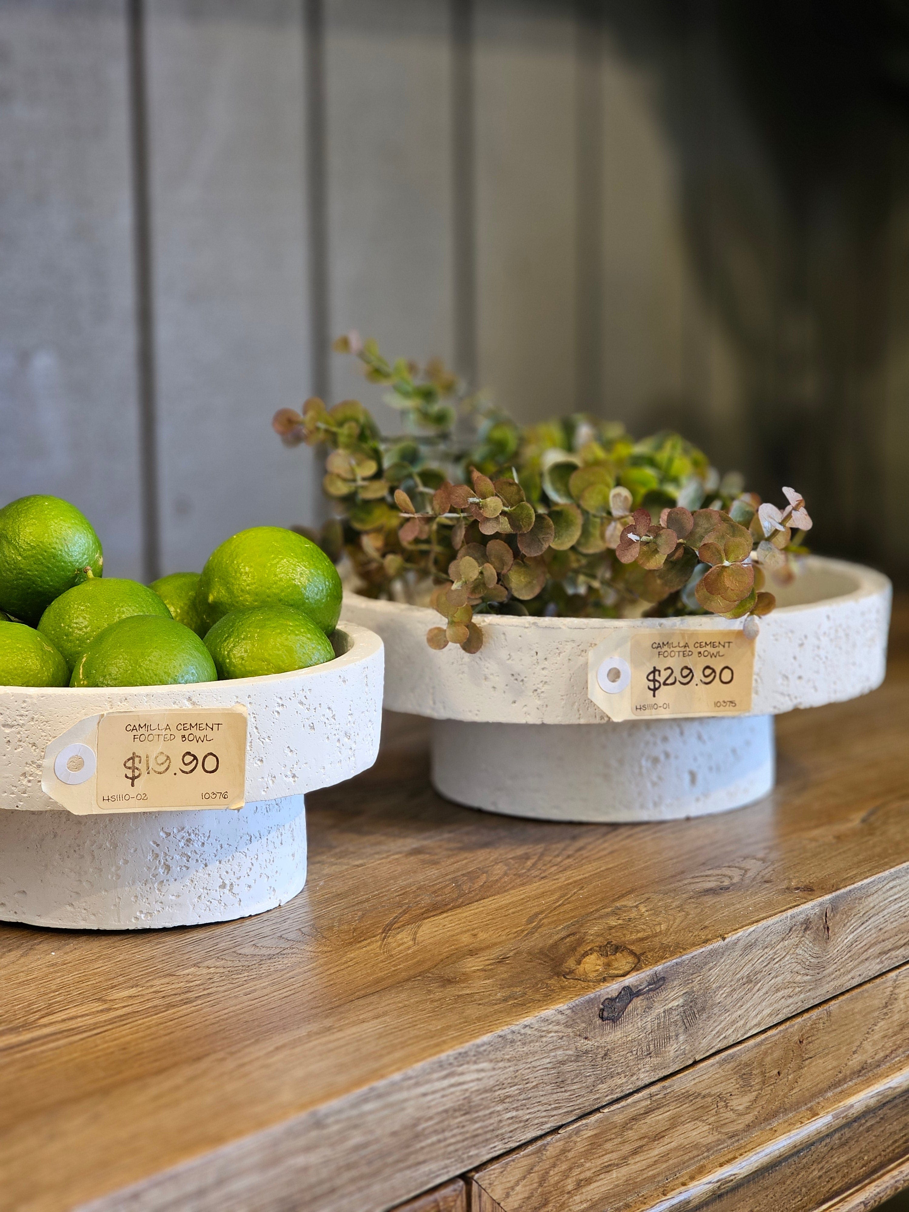 Haven & Space Berry ACCESSORIES Camilla Cement Footed Bowl