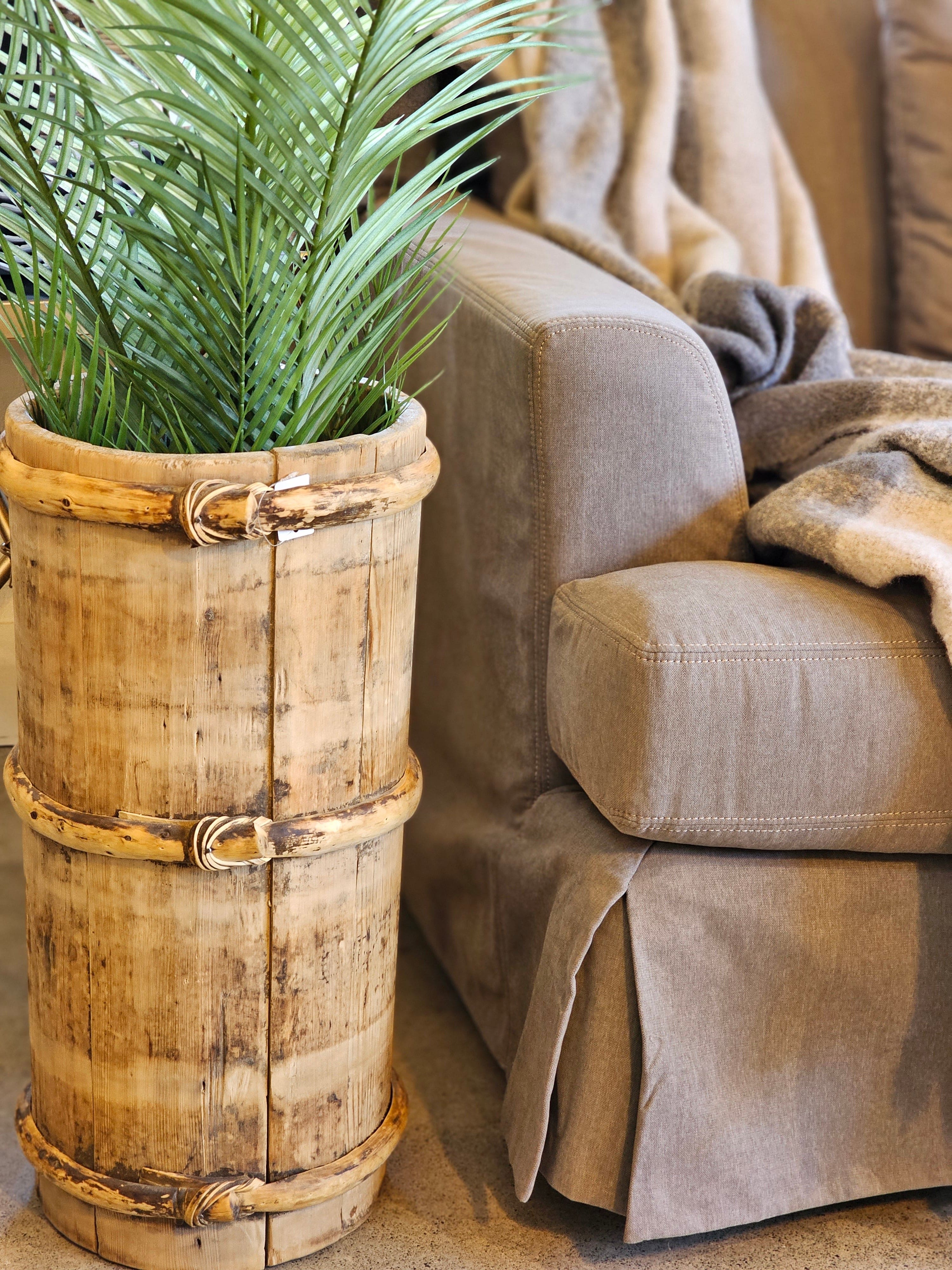 Haven & Space Berry ACCESSORIES Natural Round Wooden Chinese Bucket