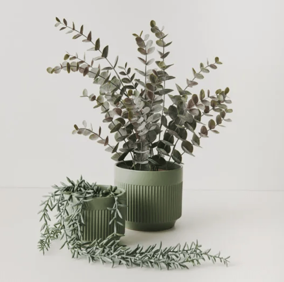 Haven & Space Berry ARTIFICAL FLOWERS 53CM / Grey Potted Eucalyptus