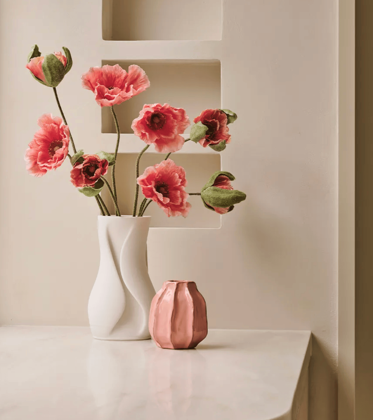 Haven & Space Berry ARTIFICAL FLOWERS 80CM / Orange Poppy Bud