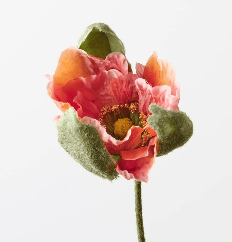 Haven & Space Berry ARTIFICAL FLOWERS 80CM / Orange Poppy Bud