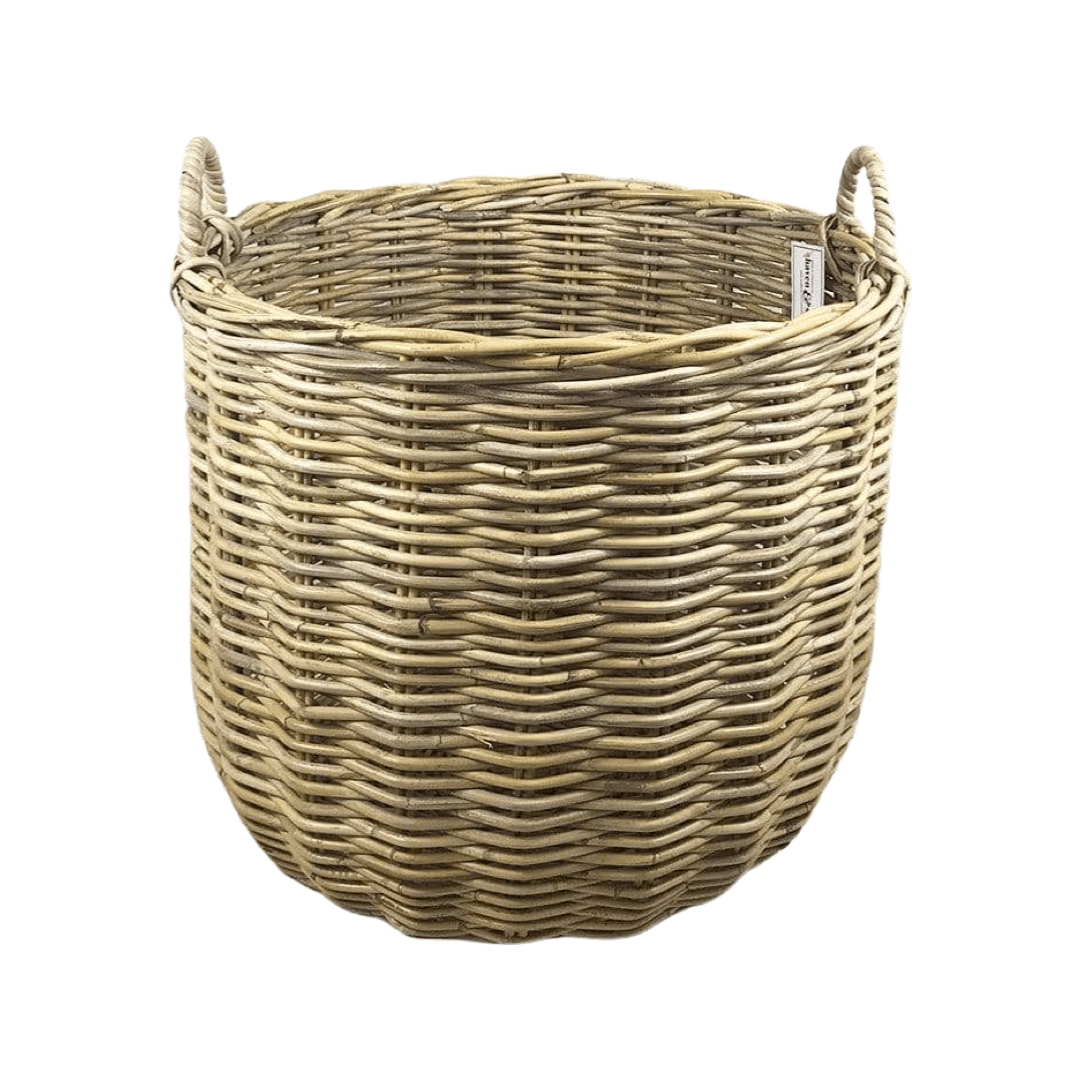 Haven & Space Berry BASKETWARE Grey / L Kubu Round Log Basket