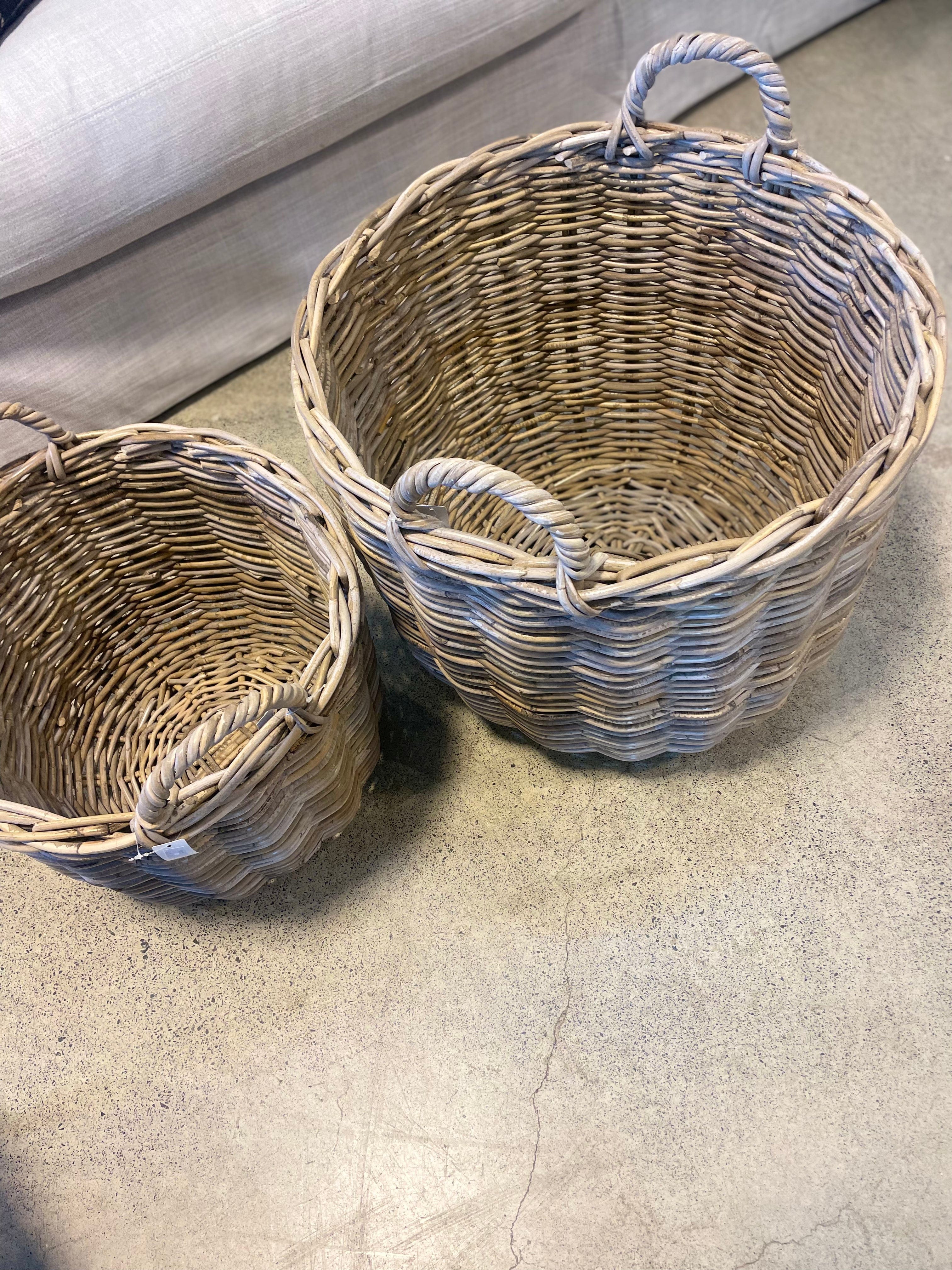 Haven & Space Berry BASKETWARE Grey / S Kubu Round Log Basket