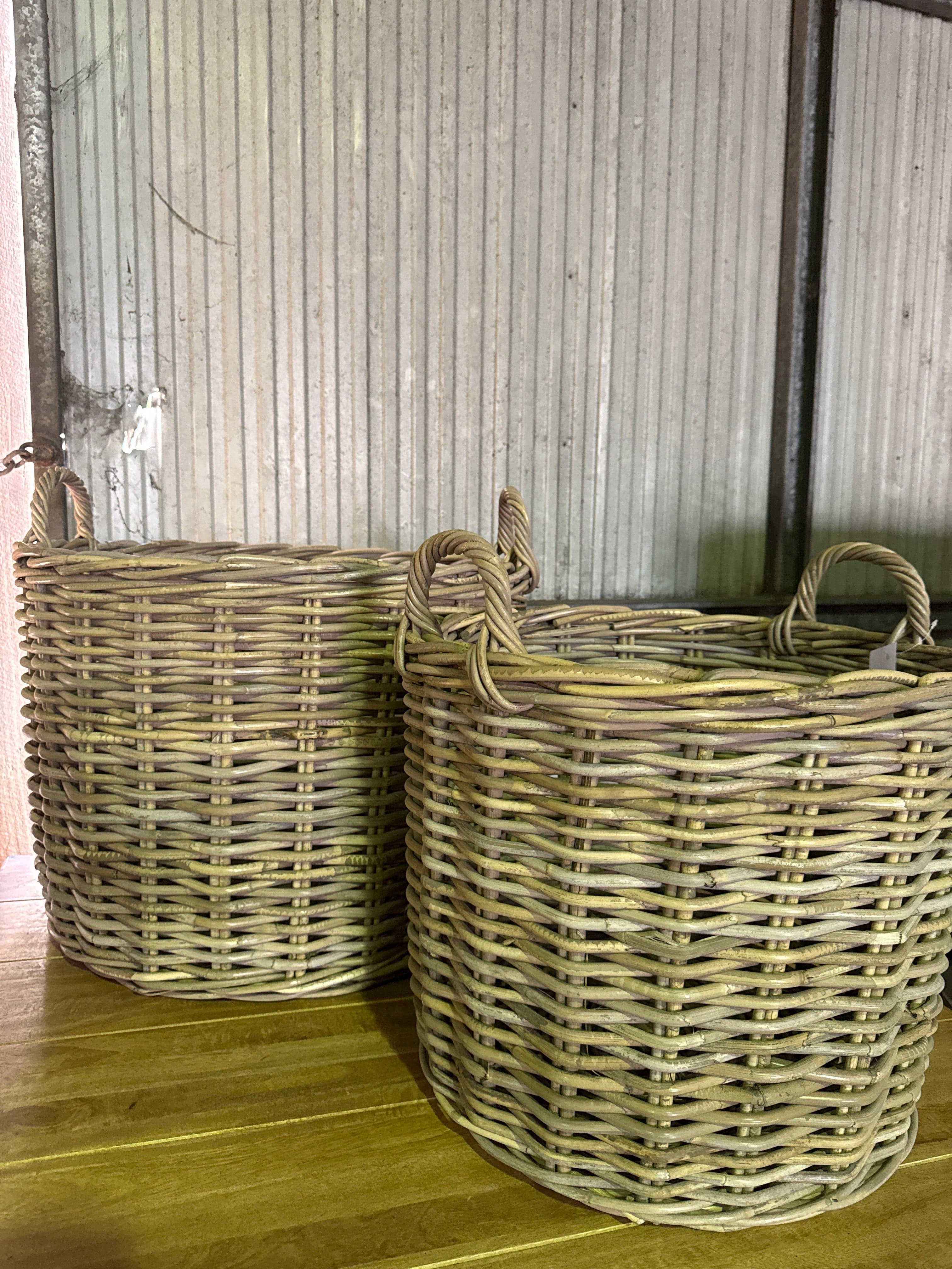 Haven & Space Berry BASKETWARE Kubu Round Log Basket