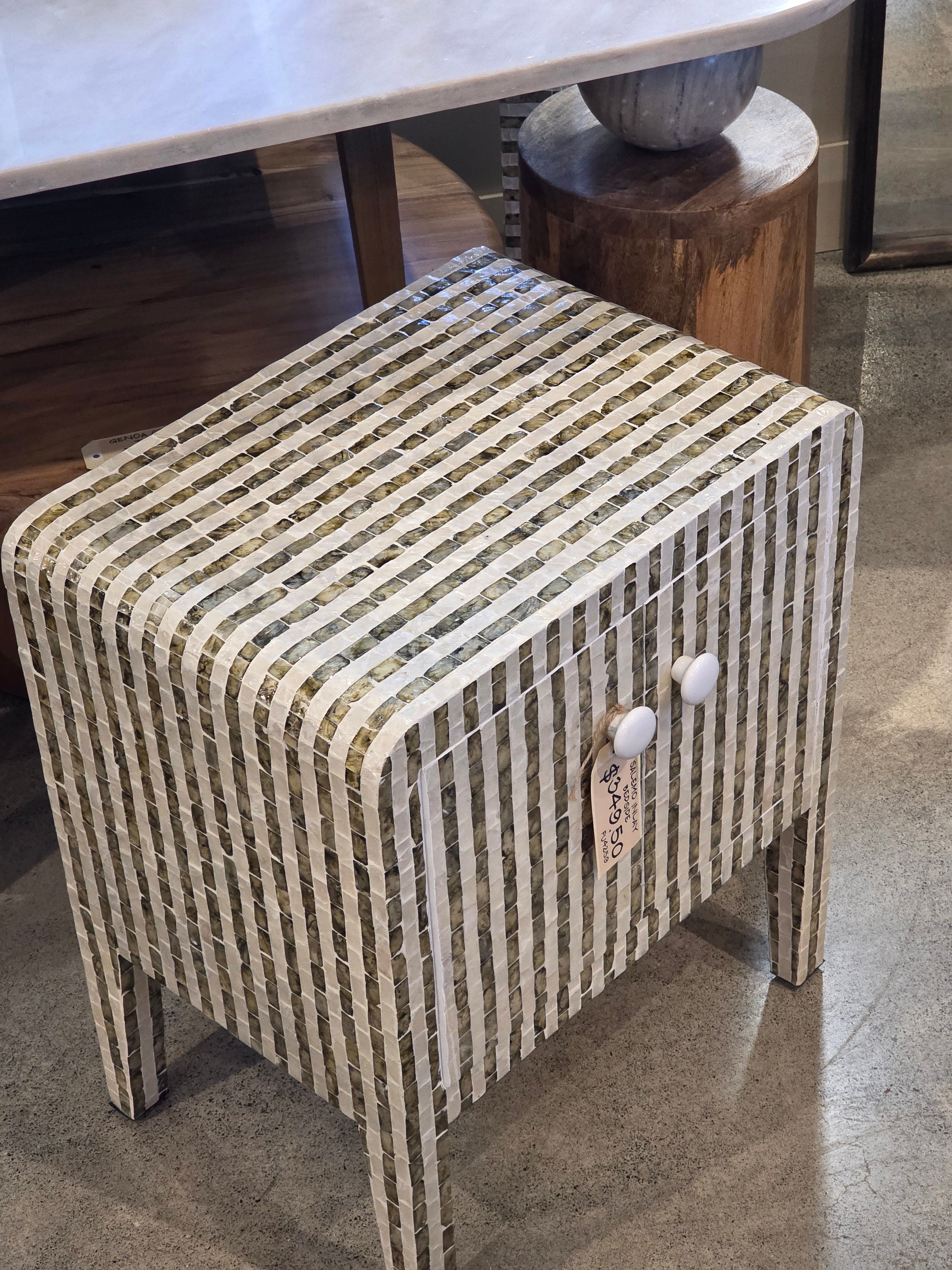 Haven & Space Berry BEDSIDE TABLE Salemo Inlay Bedside