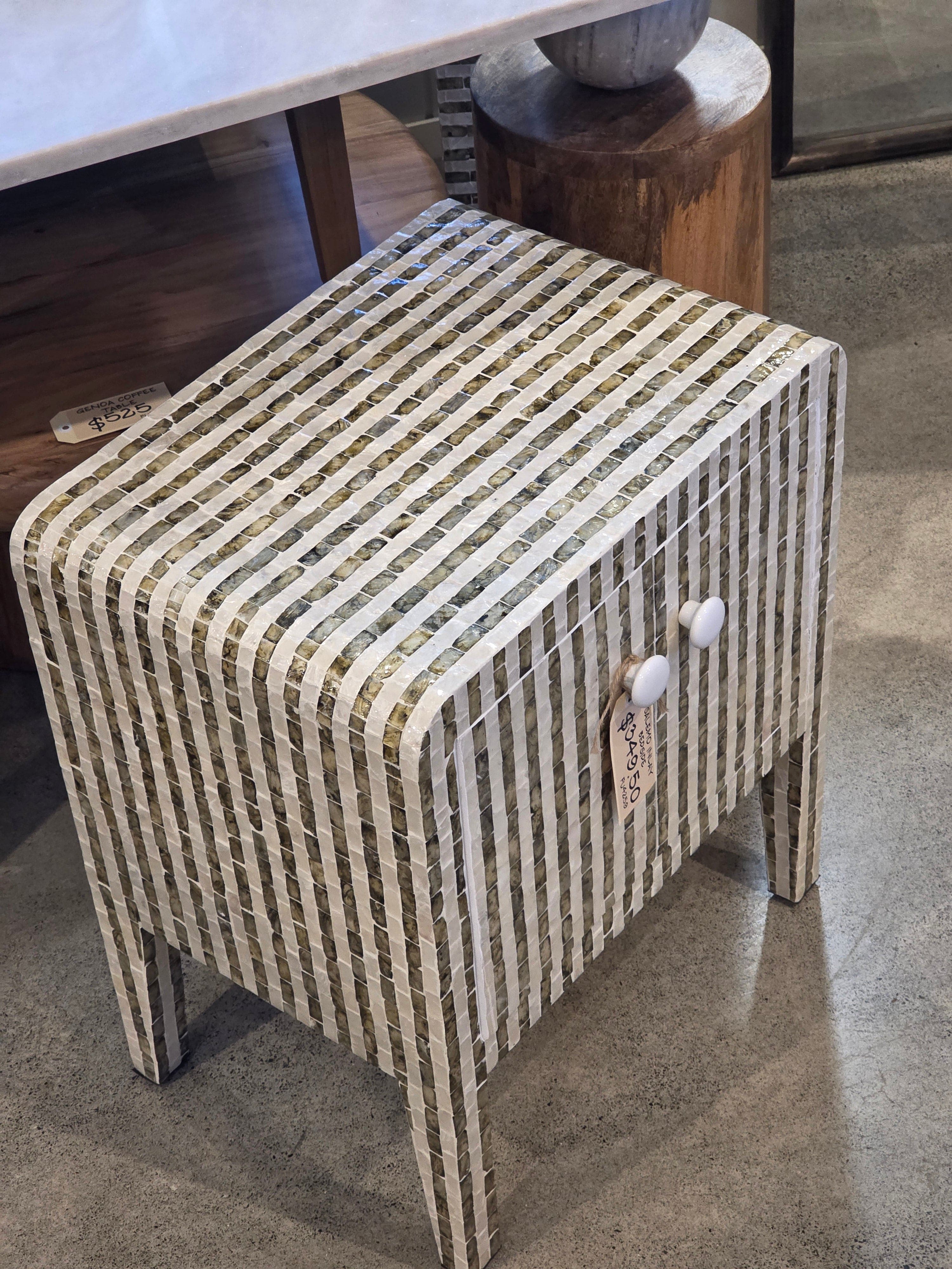 Haven & Space Berry BEDSIDE TABLE Salemo Inlay Bedside