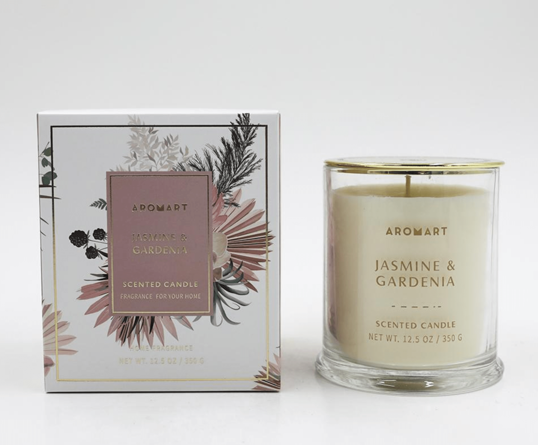 Haven & Space Berry CANDLES 350G / Jasmine Gardenia Glass Soy Candle 55HR