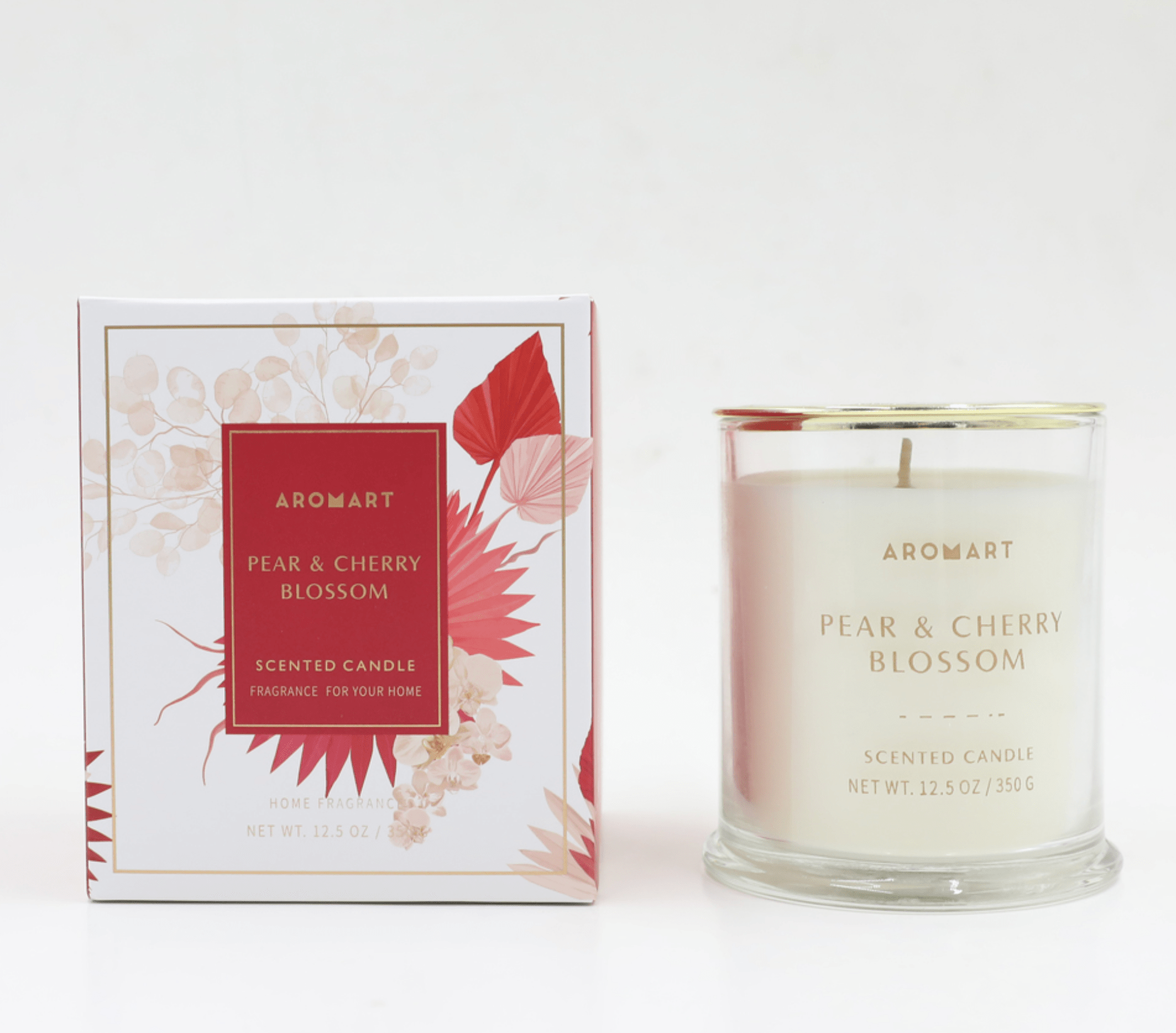 Haven & Space Berry CANDLES 350G / Pear Cherry Blossom Glass Soy Candle 55HR