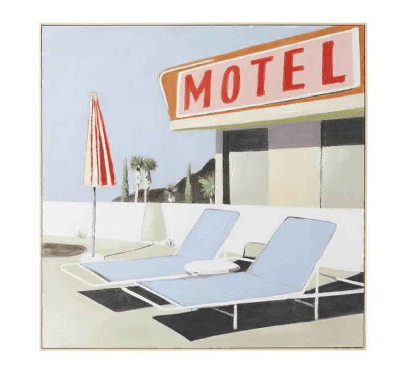Haven & Space Berry CANVAS 100x100CM Poolside Framed Canvas