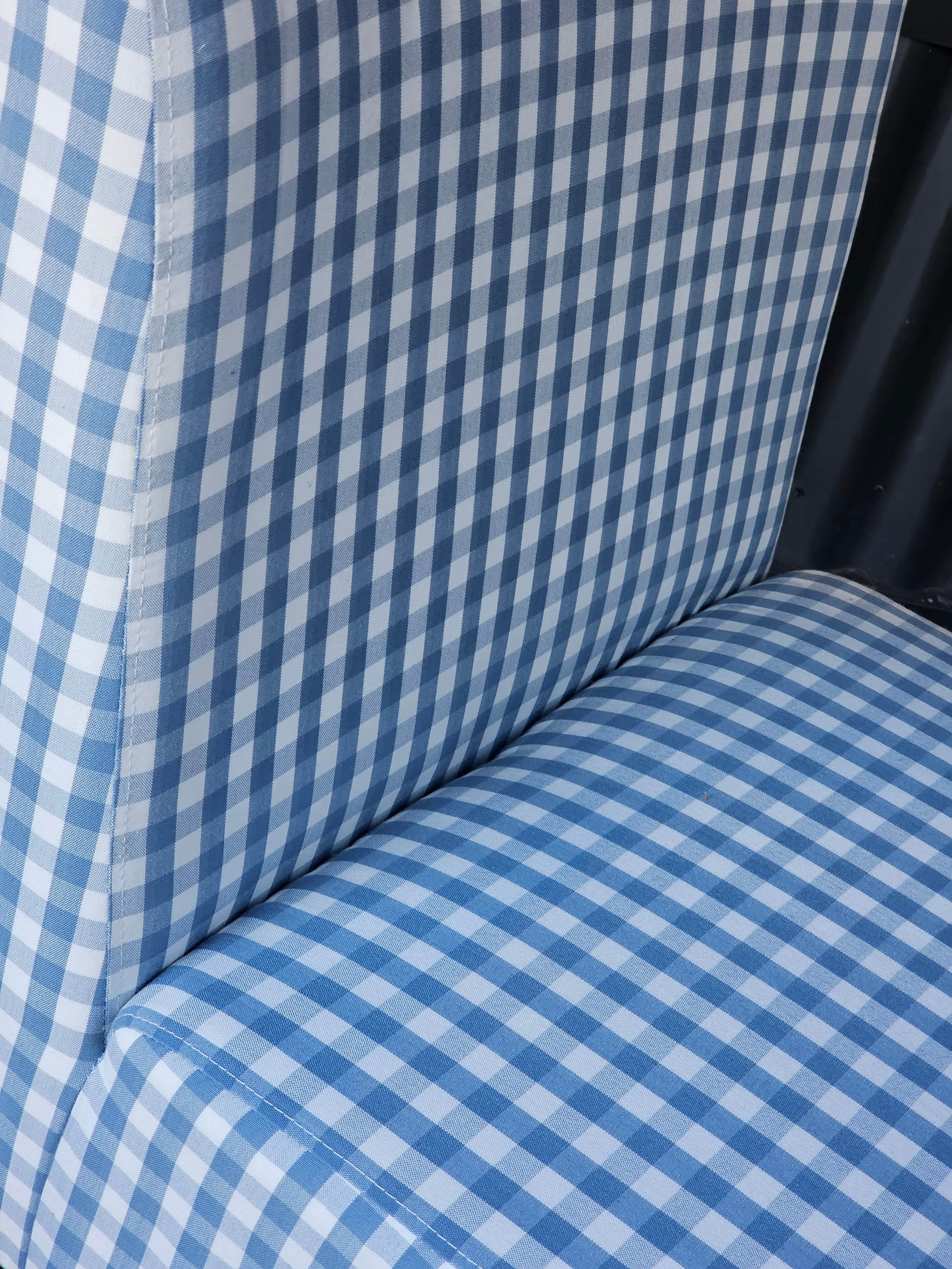 Haven & Space Berry CHAIRS 57Wx66Dx85H / Blue Gingham Penny Chair
