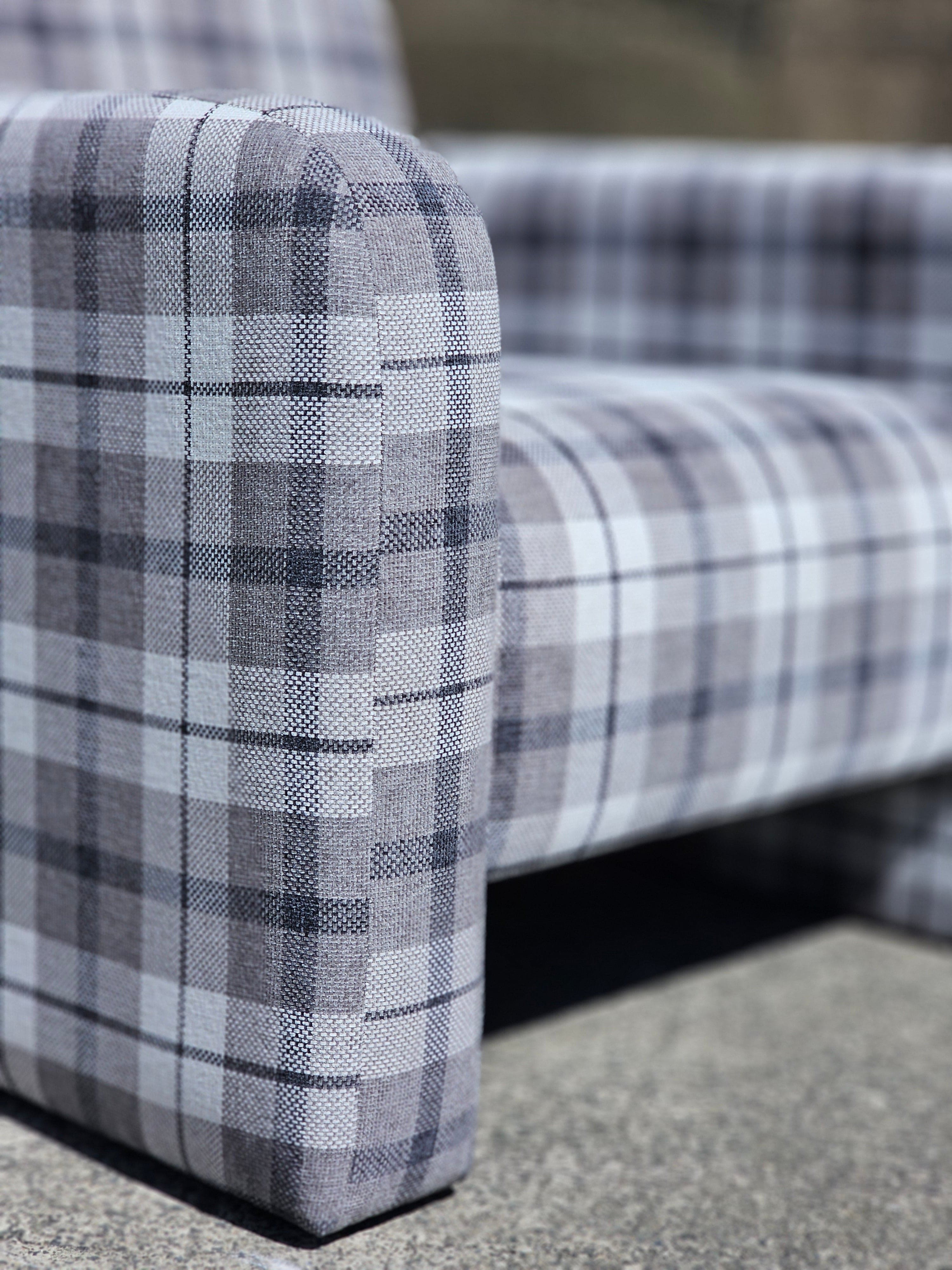 Haven & Space Berry CHAIRS 97Wx94Dx82H / Grey Gingham Angelo Armchair