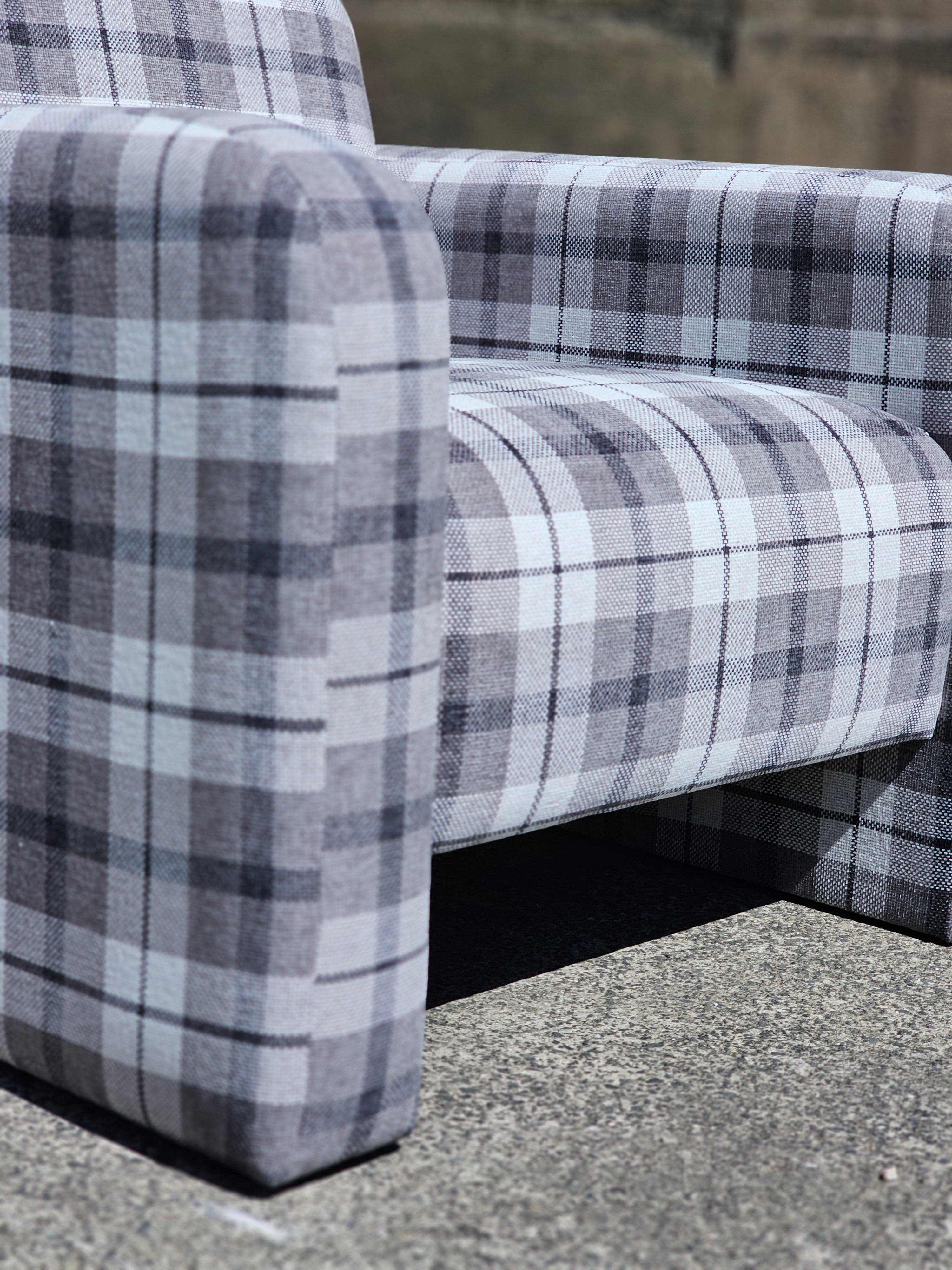 Haven & Space Berry CHAIRS 97Wx94Dx82H / Grey Gingham Angelo Armchair