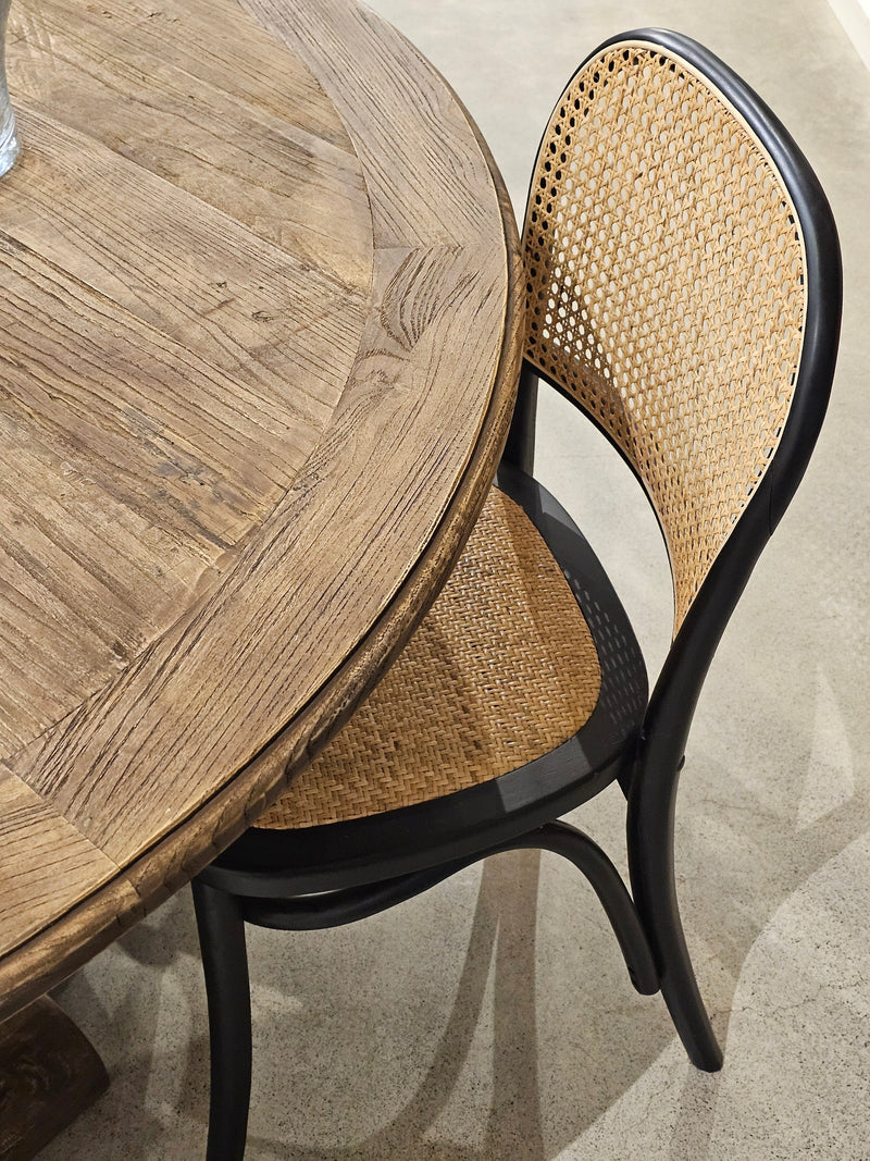 Haven & Space Berry CHAIRS Black Elanora Bentwood Rattan Dining Chair