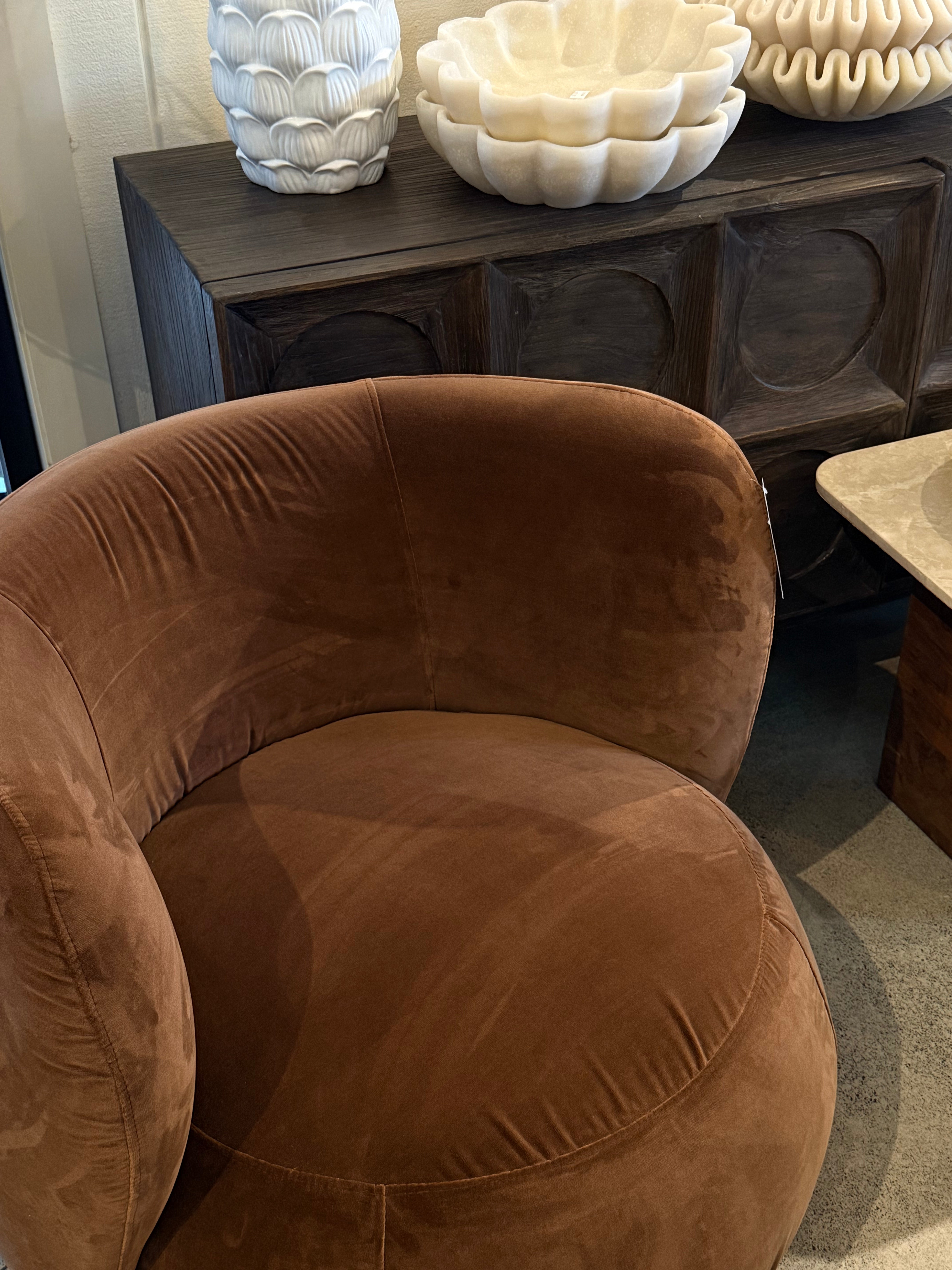 Haven & Space Berry CHAIRS Chocolate Linea Swivel Armchair