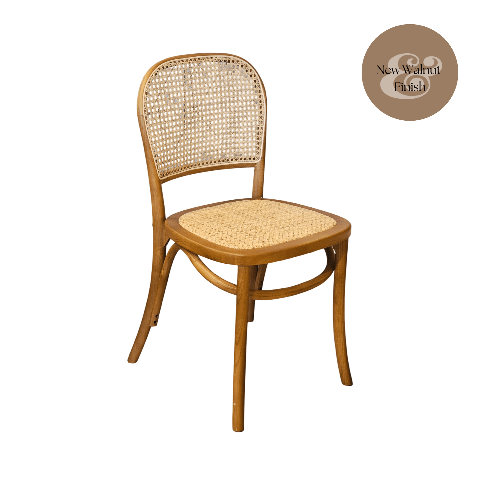 Haven & Space Berry CHAIRS Walnut Elanora Bentwood Rattan Dining Chair