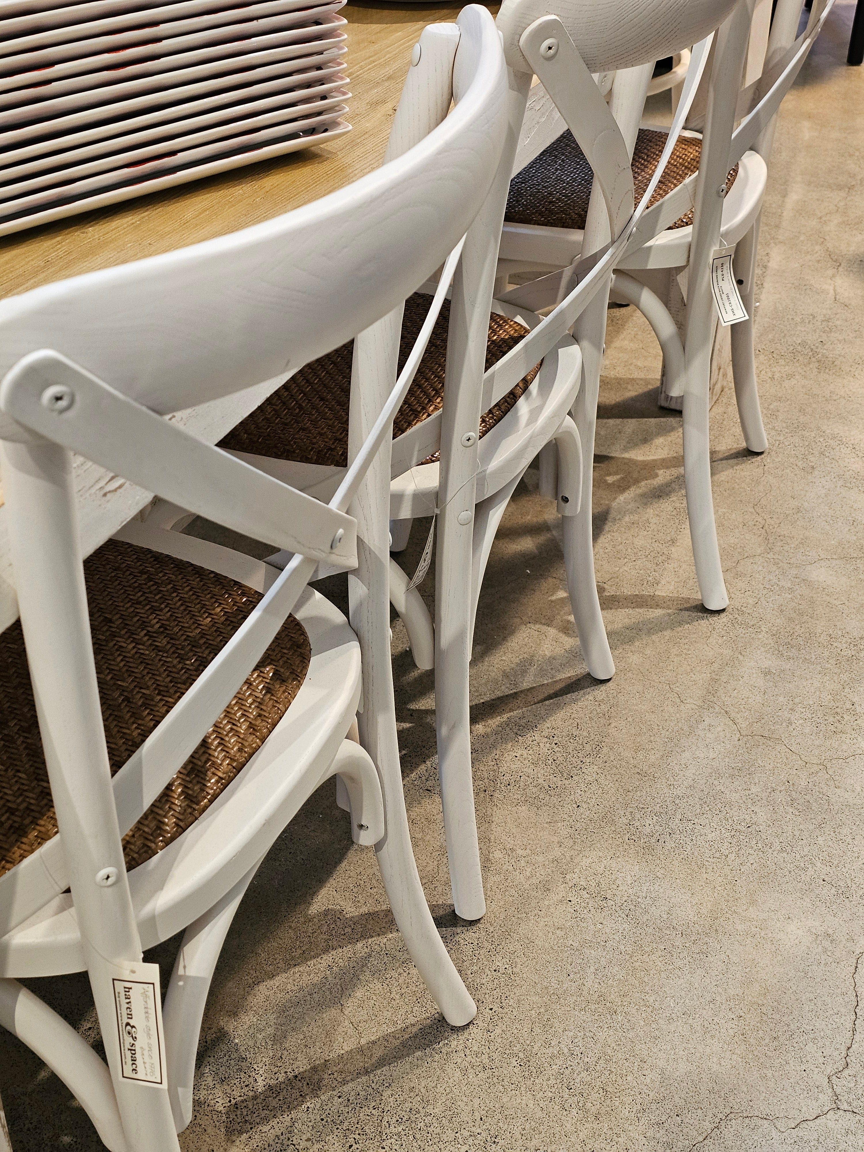 Haven & Space Berry CHAIRS White Newport Crossback Dining Chair