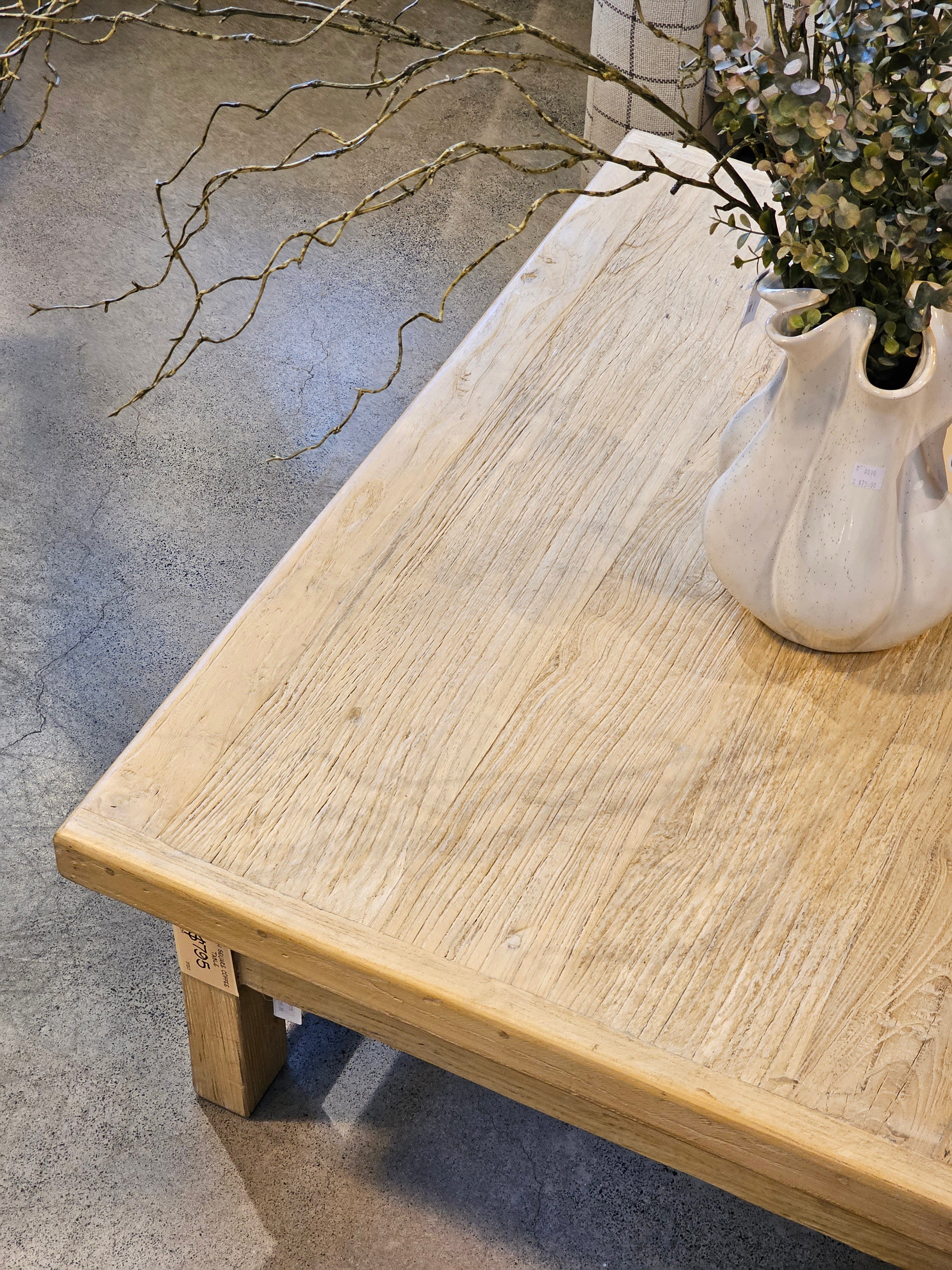 Haven & Space Berry COFFEE TABLE 100x100x42cmh / Elm Kali Square Coffee Table