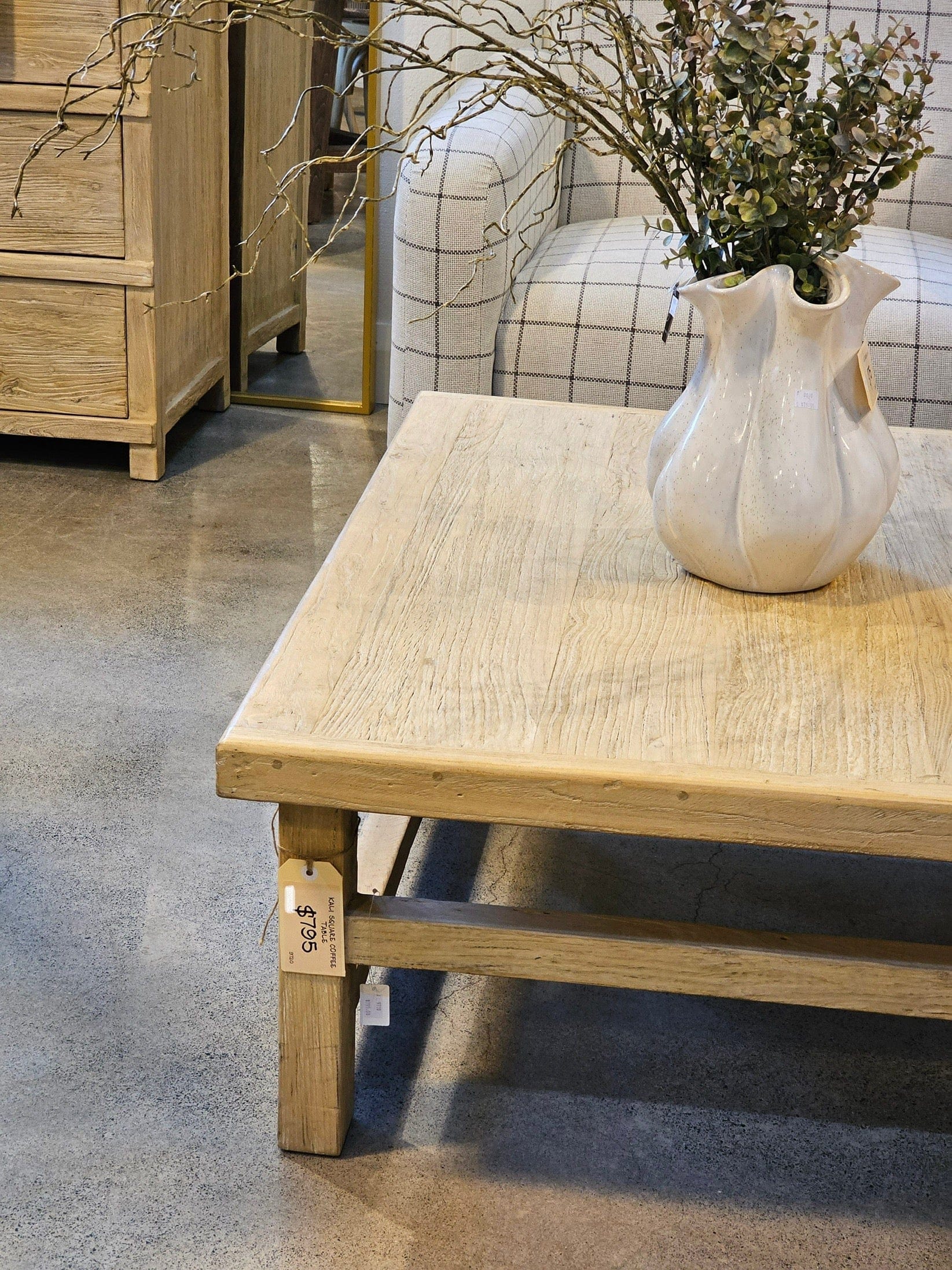 Haven & Space Berry COFFEE TABLE 80x80CM / Elm Kali Square Coffee Table