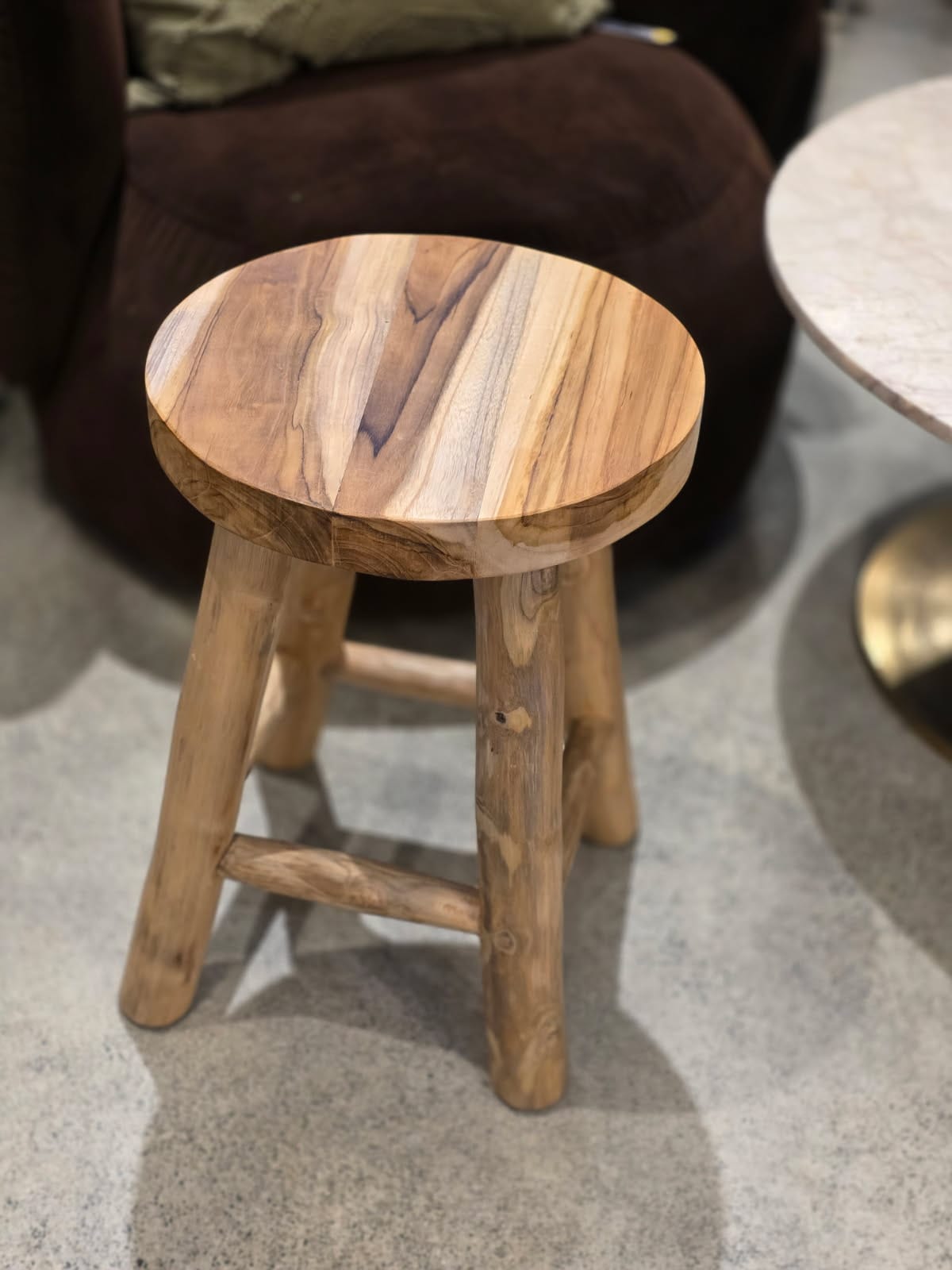 Haven & Space Berry FURNITURE Natural / 4 Leg Natural Round Stool