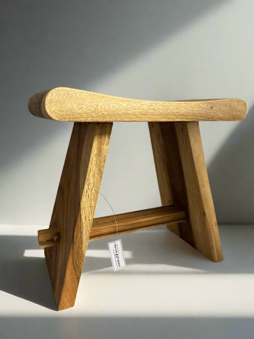 Haven & Space Berry FURNITURE Wooden Saddle Stool