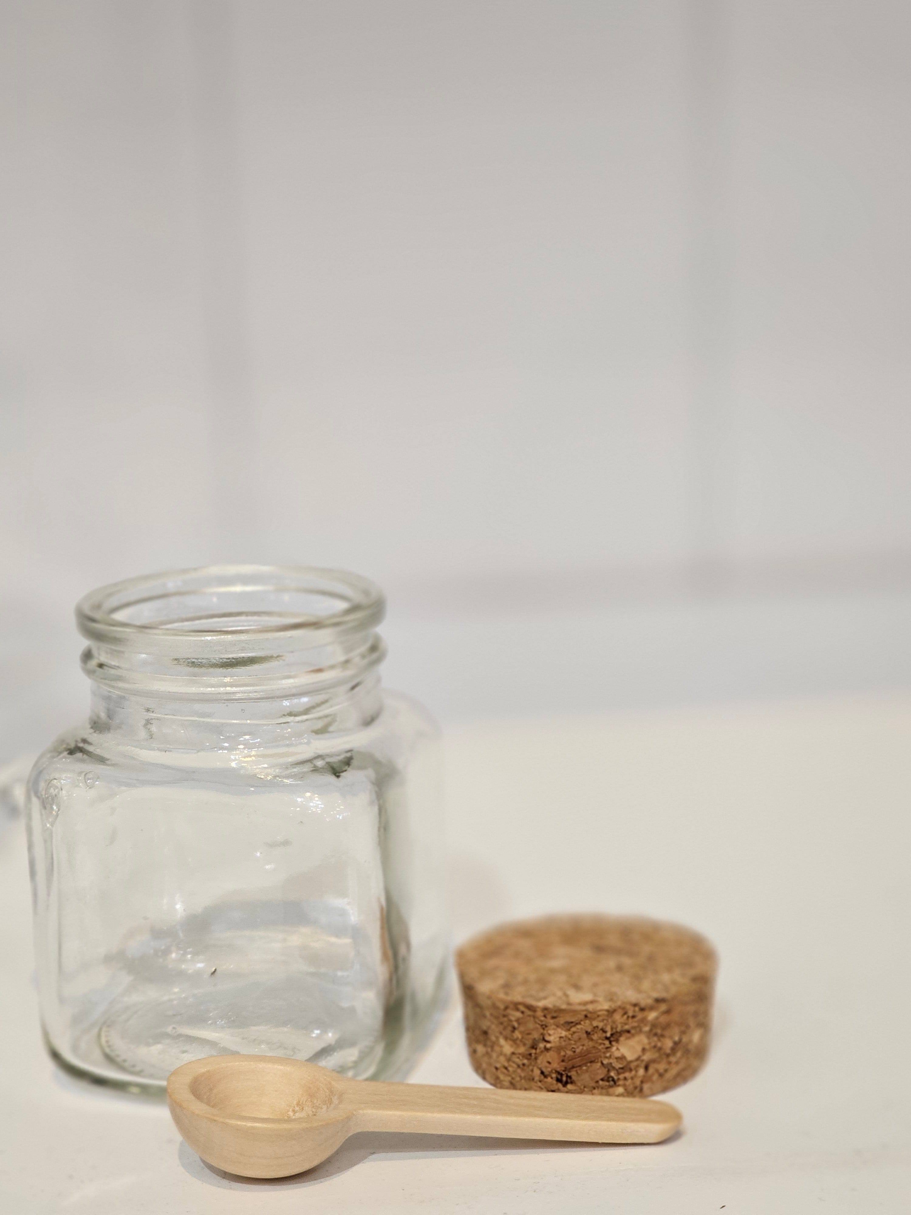 Haven & Space Berry GLASSWARE 200ml / Glass Glass Jar Cork Lid + Spoon