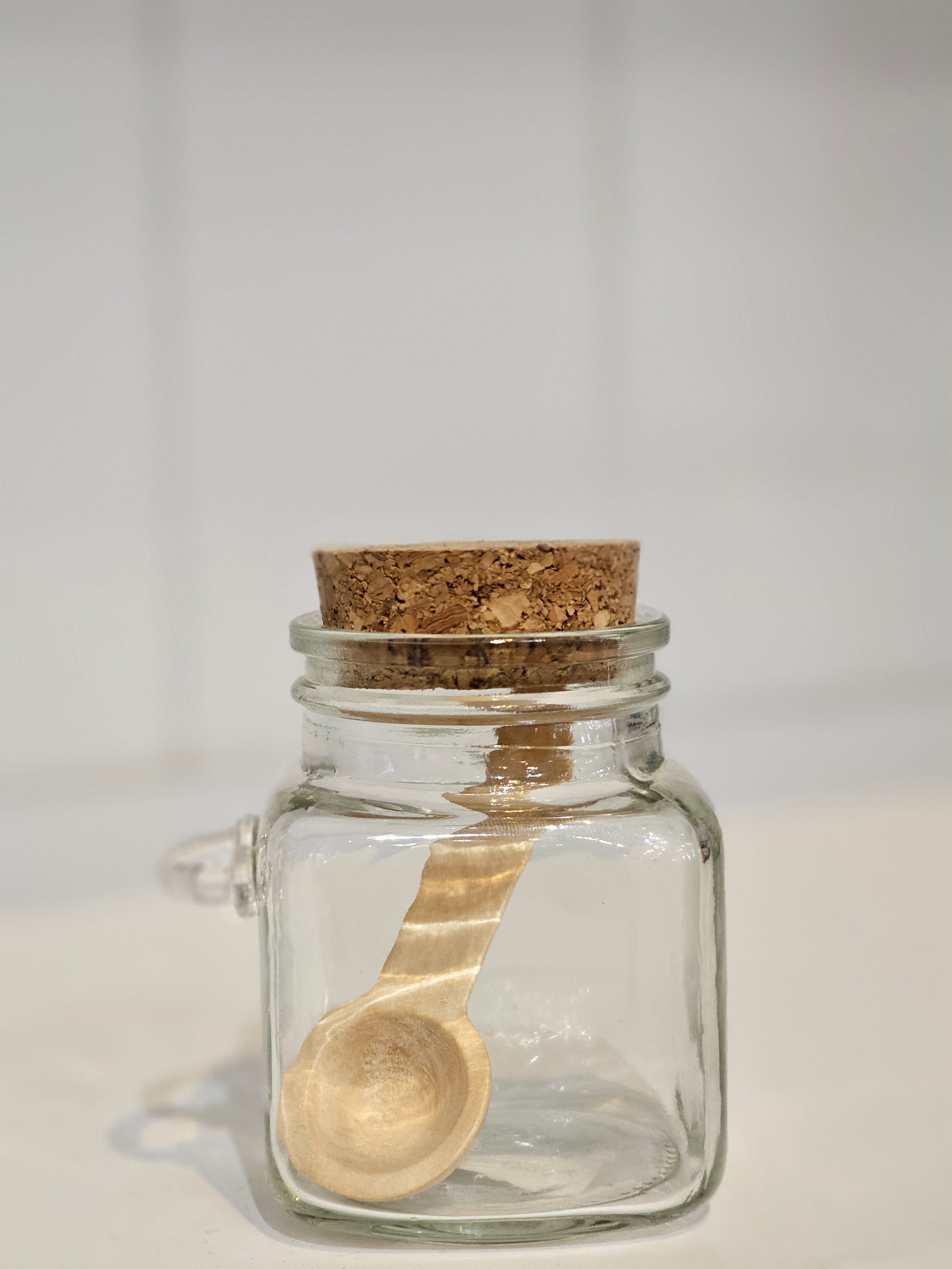 Haven & Space Berry GLASSWARE 200ml / Glass Glass Jar Cork Lid + Spoon