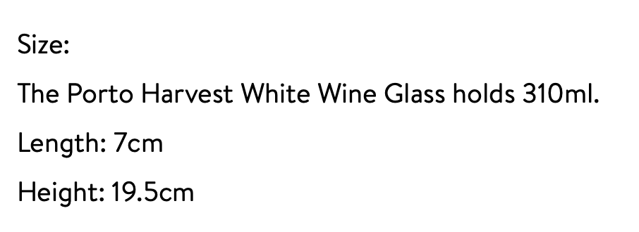 Haven & Space Berry GLASSWARE 310ml Harvest S/6 White Wine Glass