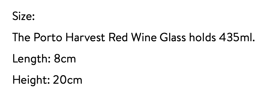 Haven & Space Berry GLASSWARE 435ml Harvest S/6 Red Wine Glass