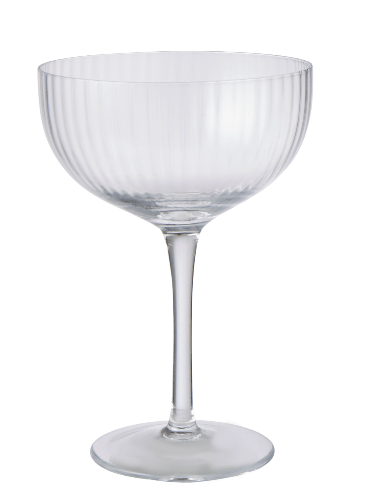 Haven & Space Berry GLASSWARE S/4 Ribbed Coupe Glasses