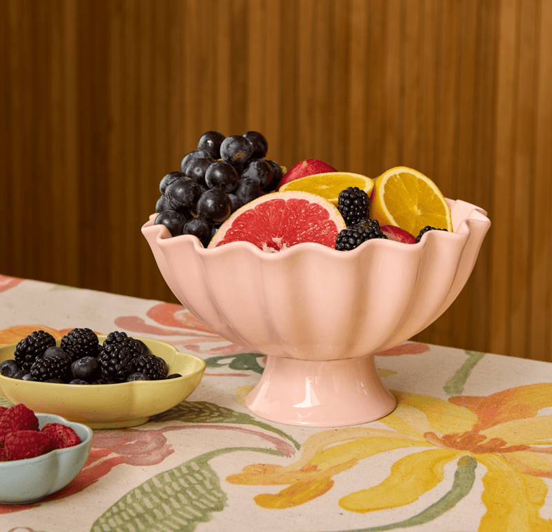 Haven & Space Berry KITCHEN 24.5cm / Pink Ruffle Footed Bowl