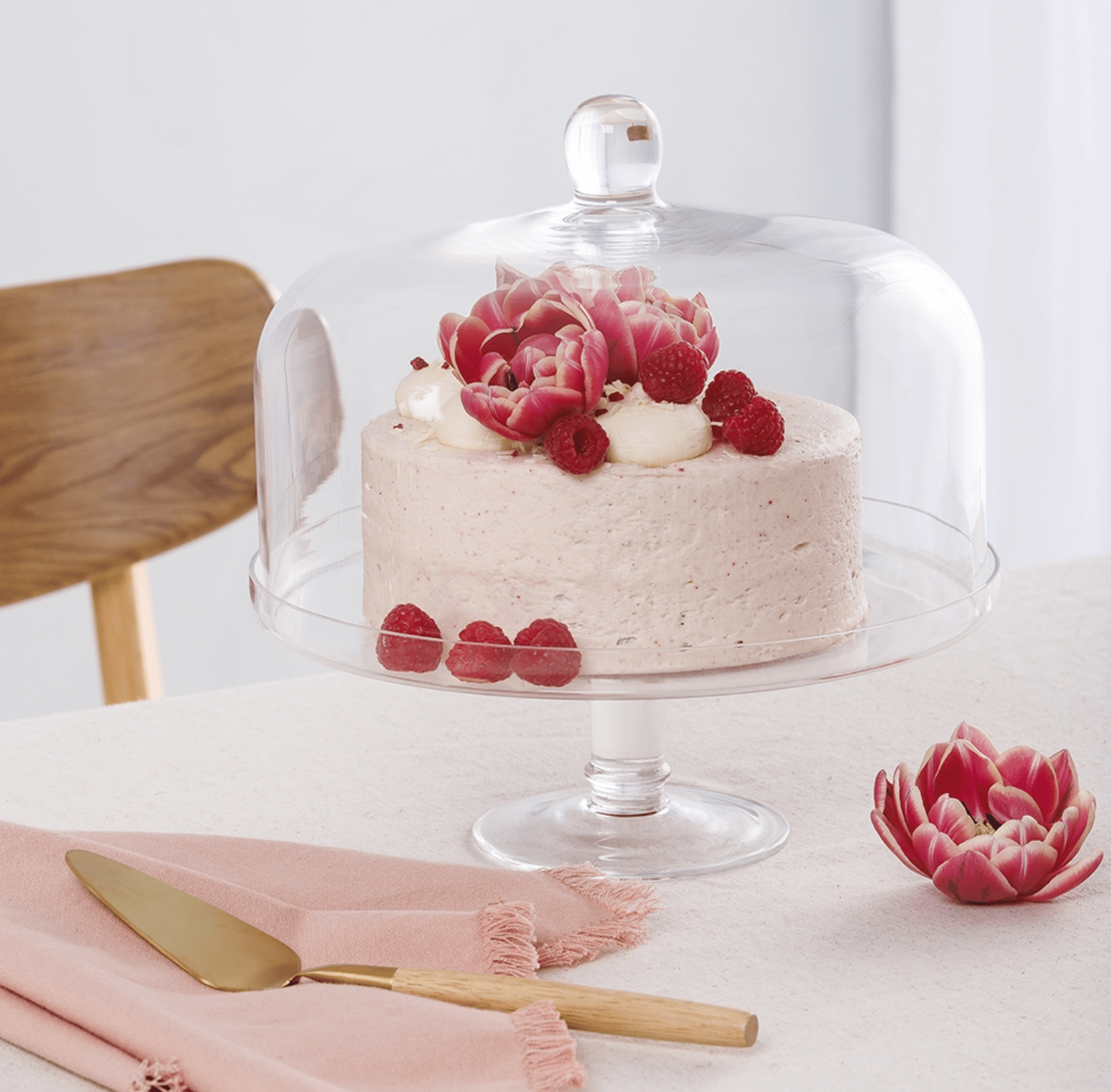 Haven & Space Berry KITCHEN 28 CM Diameter Classic Cake Stand with Dome