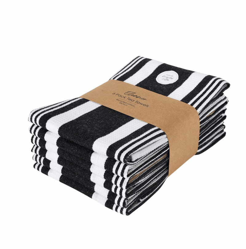 Haven & Space Berry KITCHEN 50x70cm / Black Eleanor 6 pack Tea Towels