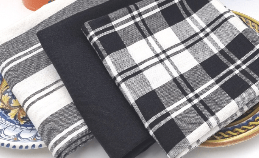 Haven & Space Berry KITCHEN Black Madrid Tea Towel 3/PK