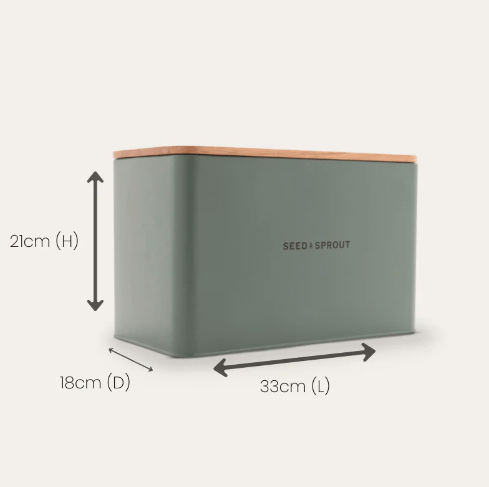 Haven & Space Berry KITCHEN Bread Box | Eucalyptus