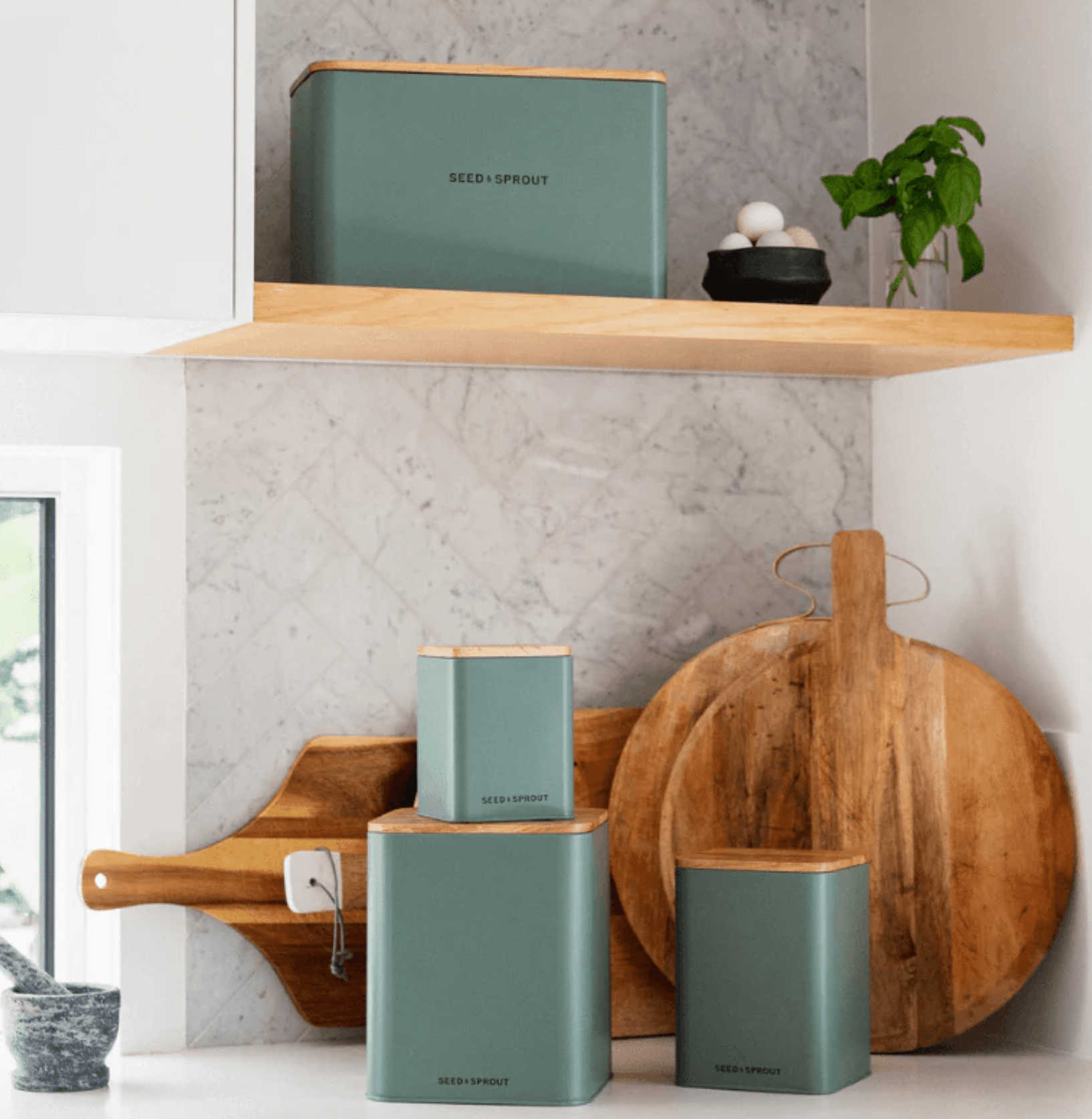 Haven & Space Berry KITCHEN Bread Box | Eucalyptus