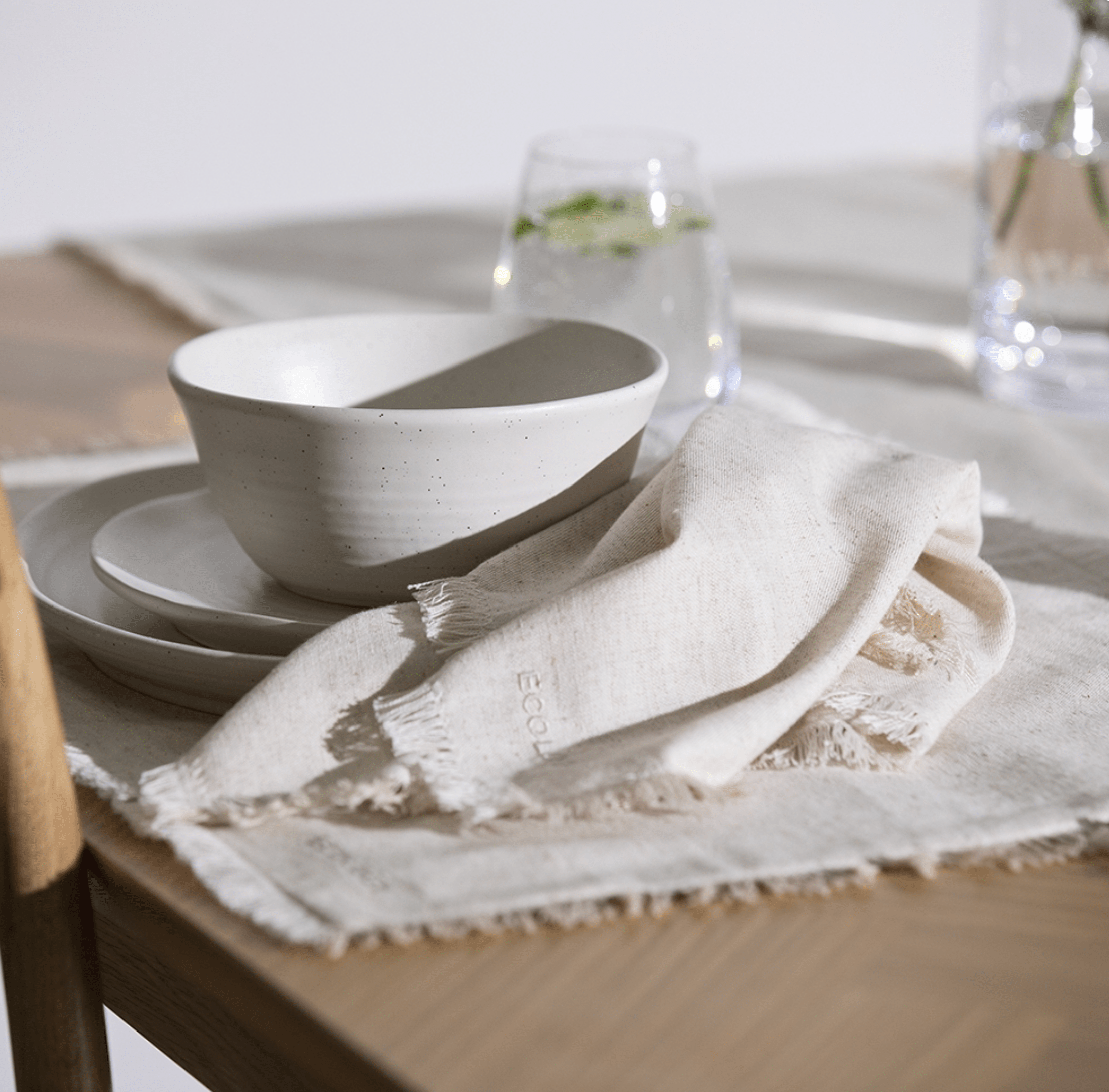 Haven & Space Berry KITCHEN Flax Cotton Table Napery