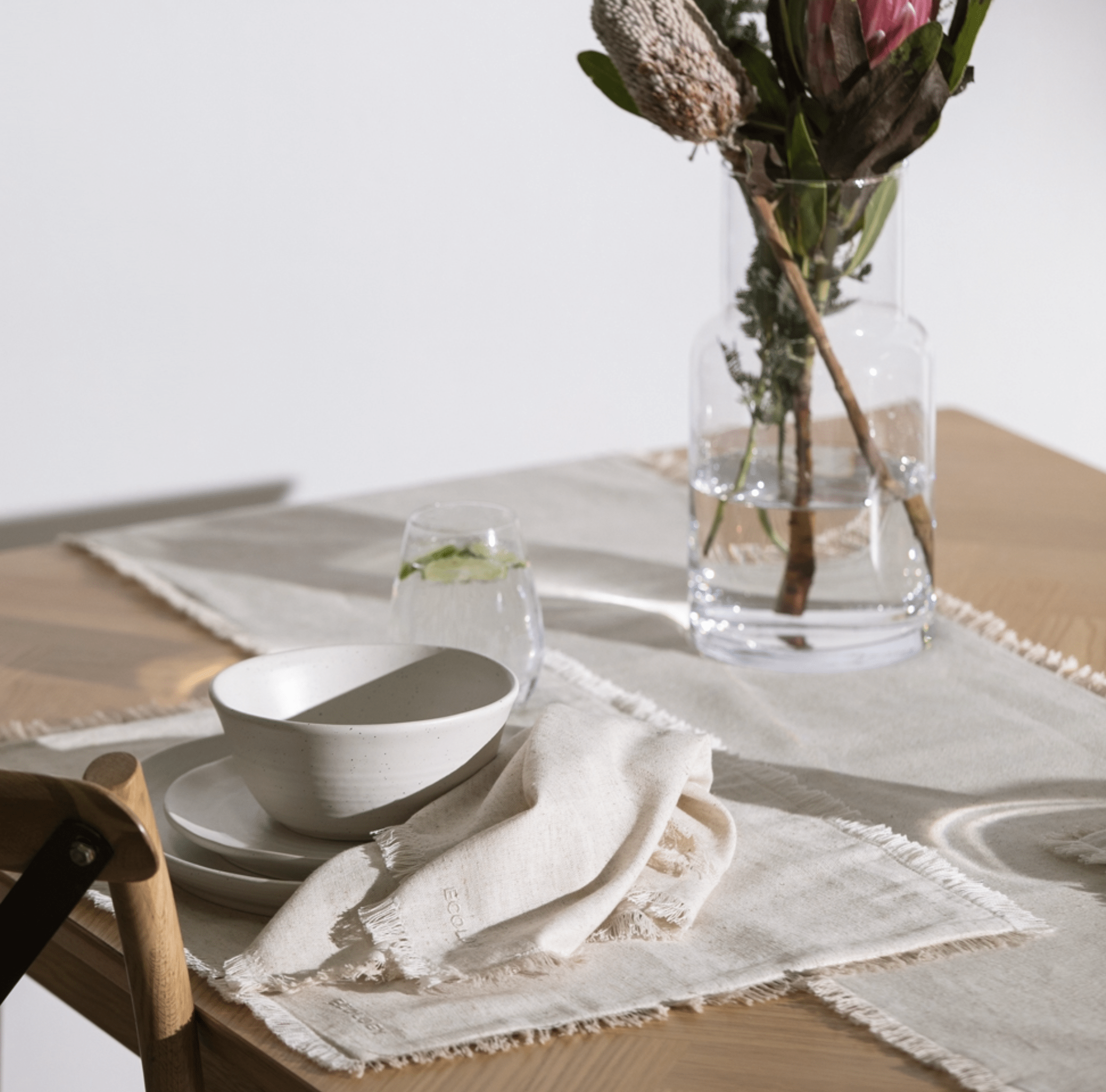 Haven & Space Berry KITCHEN Flax Cotton Table Napery