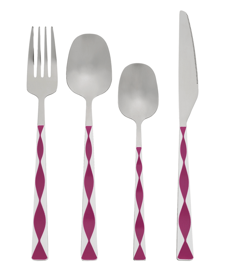 Haven & Space Berry KITCHEN Fuschia Havana 16Pc Cutlery Set