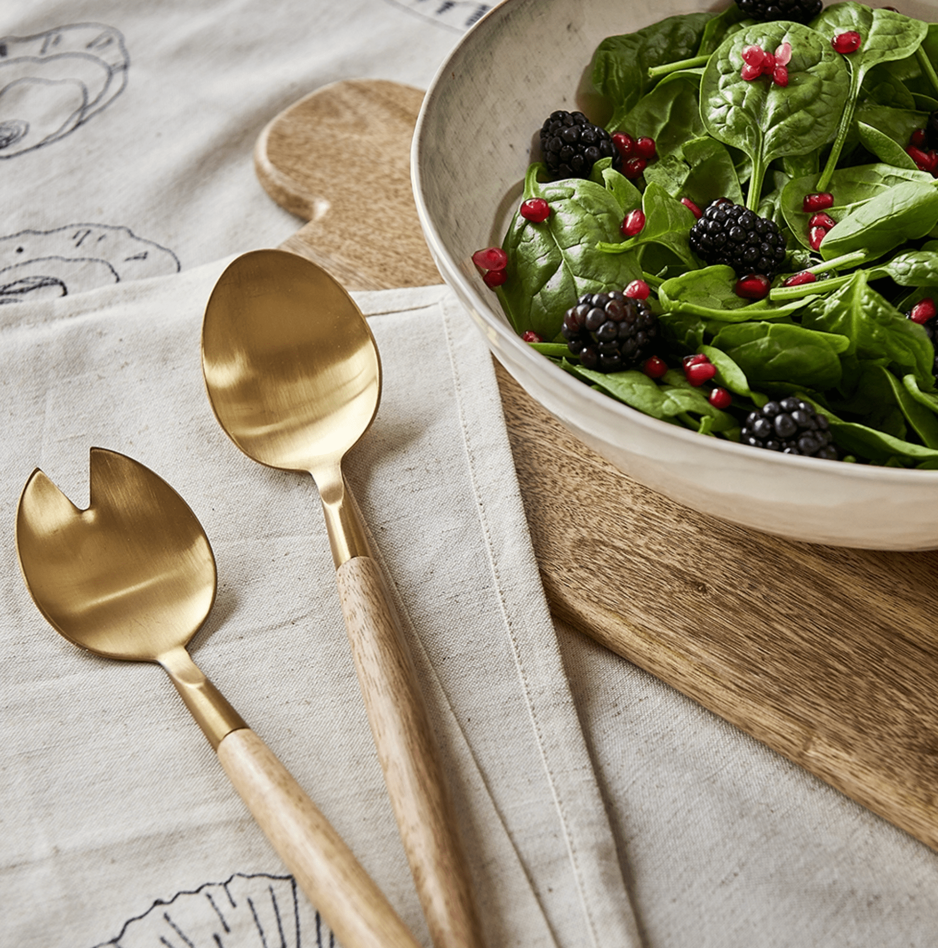 Haven & Space Berry KITCHEN Gold Alto 2pc Salad Server Set