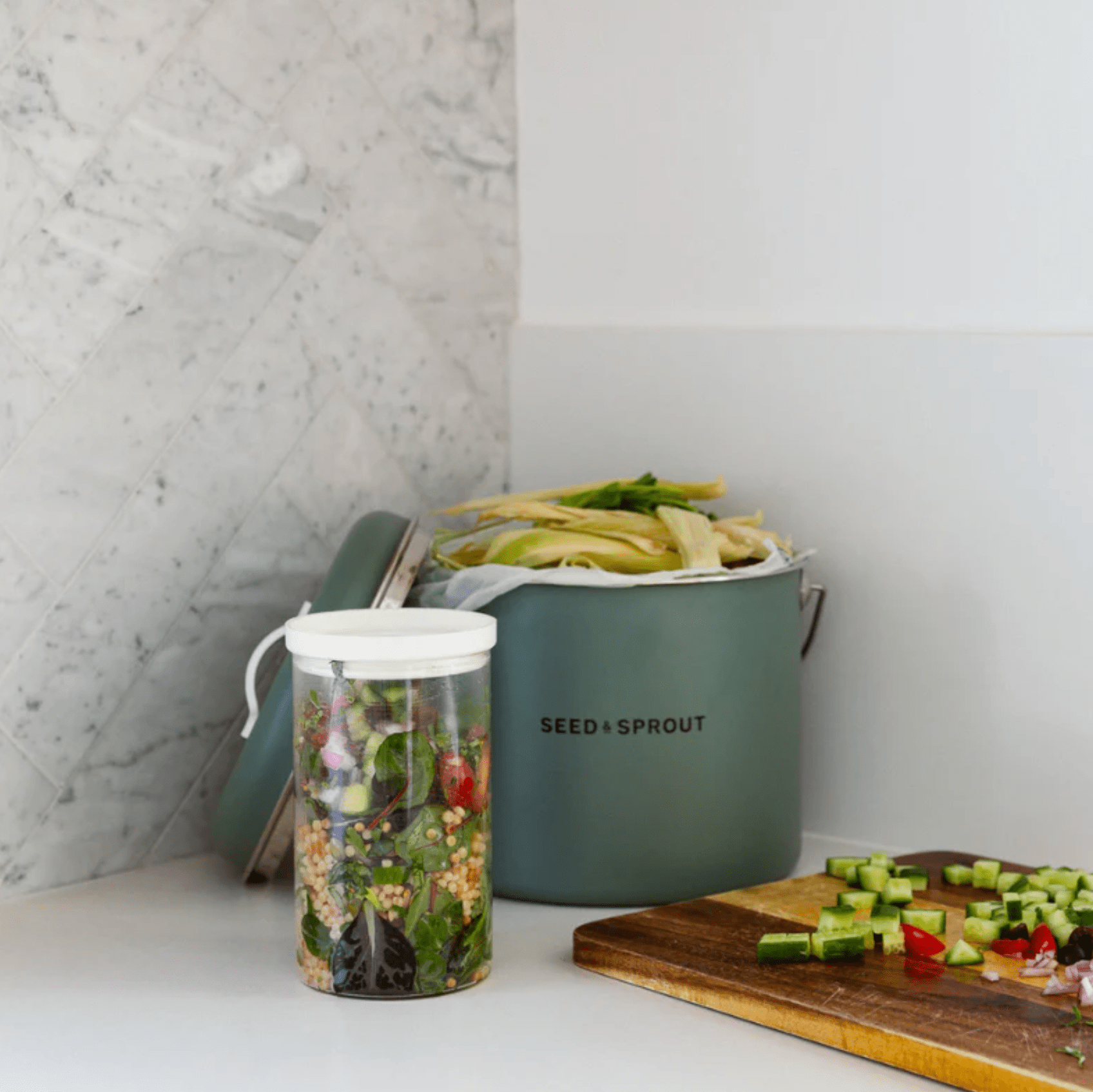 Haven & Space Berry KITCHEN Kitchen Compost Bin | Eucalyptus