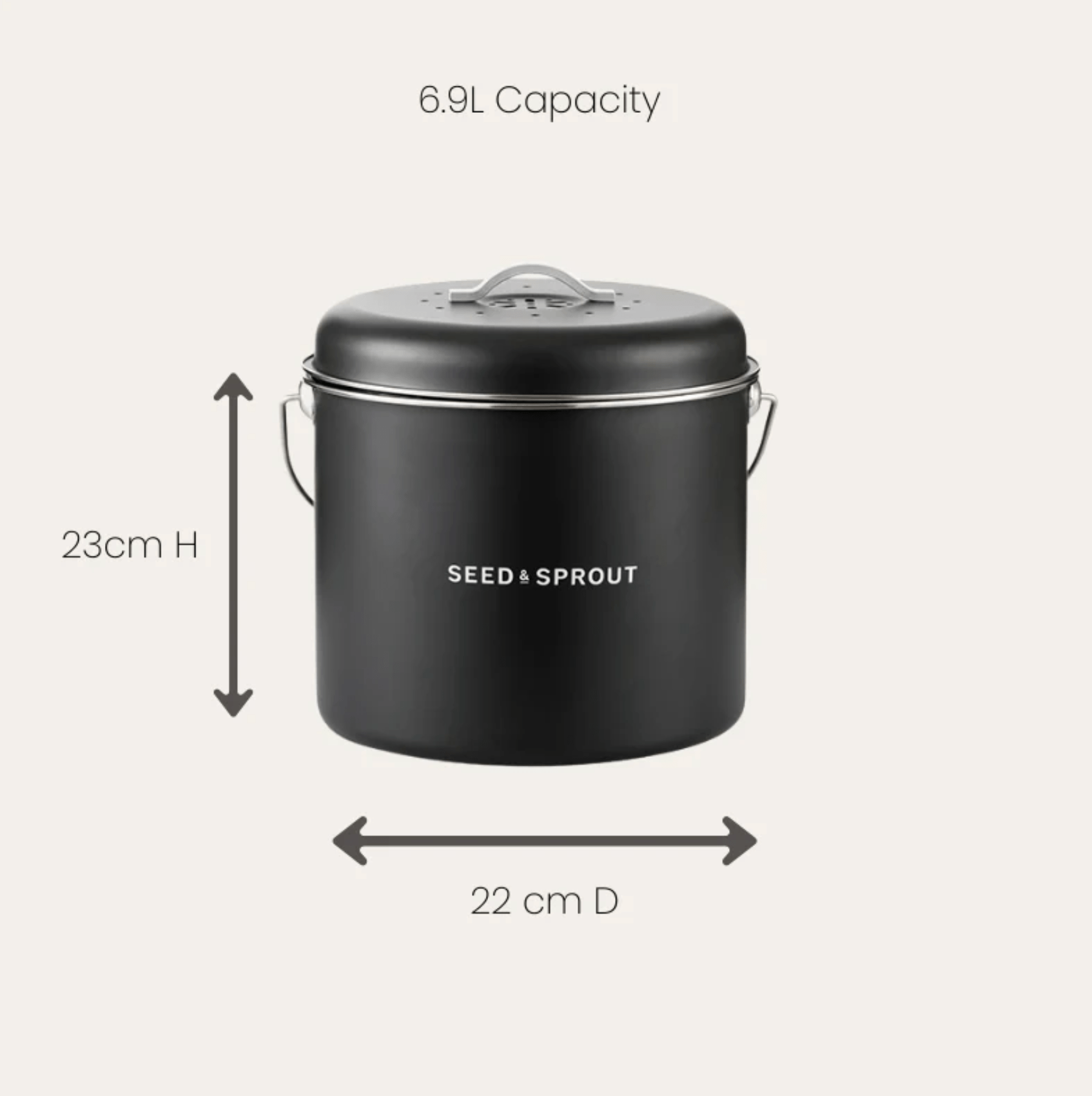 Haven & Space Berry KITCHEN Kitchen Compost Bin | Liquorice