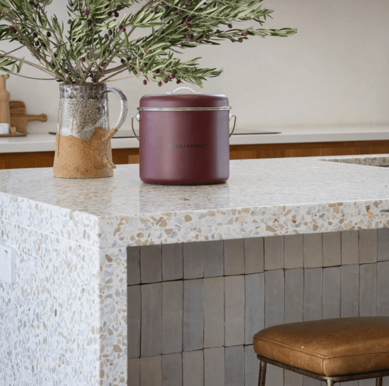 Haven & Space Berry KITCHEN Kitchen Compost Bin | Mulberry