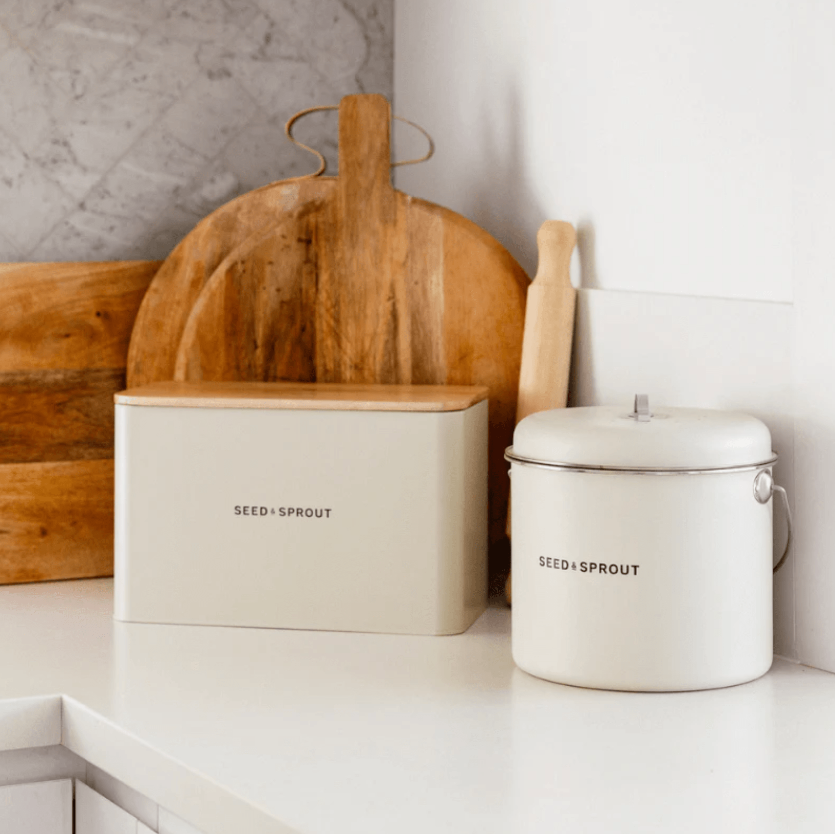 Haven & Space Berry KITCHEN Kitchen Compost Bin | Mushroom