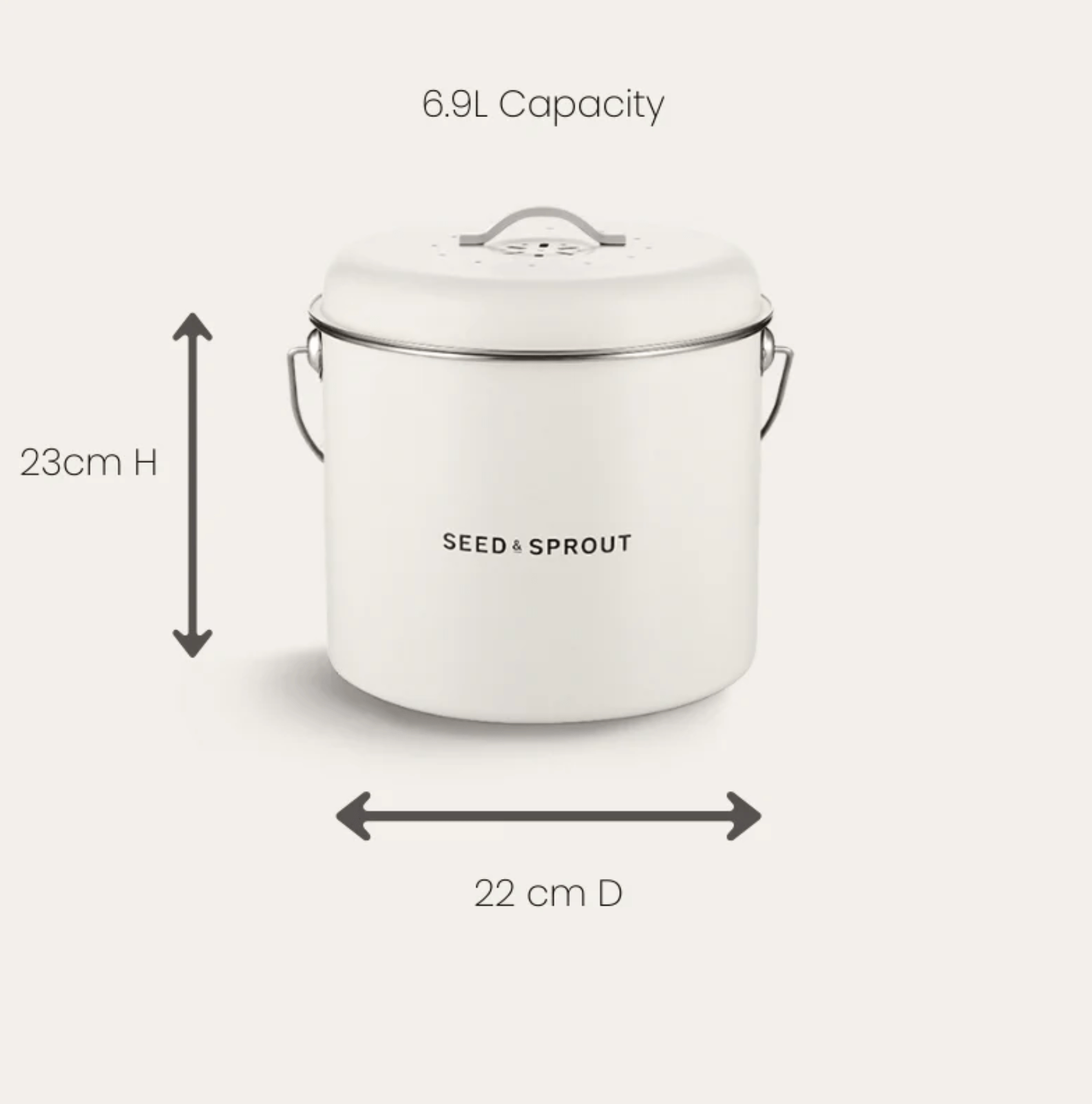 Haven & Space Berry KITCHEN Kitchen Compost Bin | Mushroom