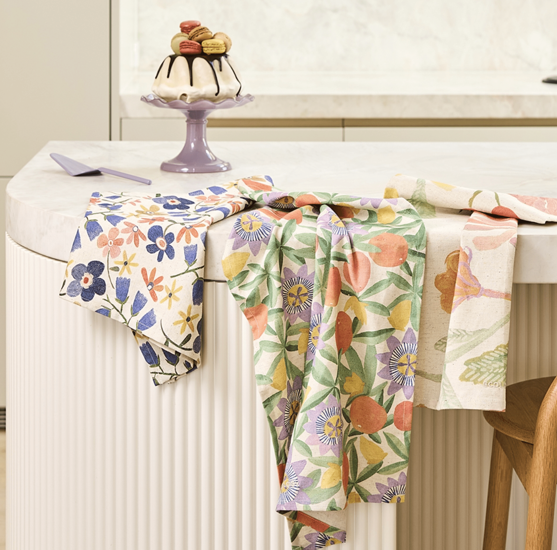 Haven & Space Berry KITCHEN Midsummer S/3 Tea Towel